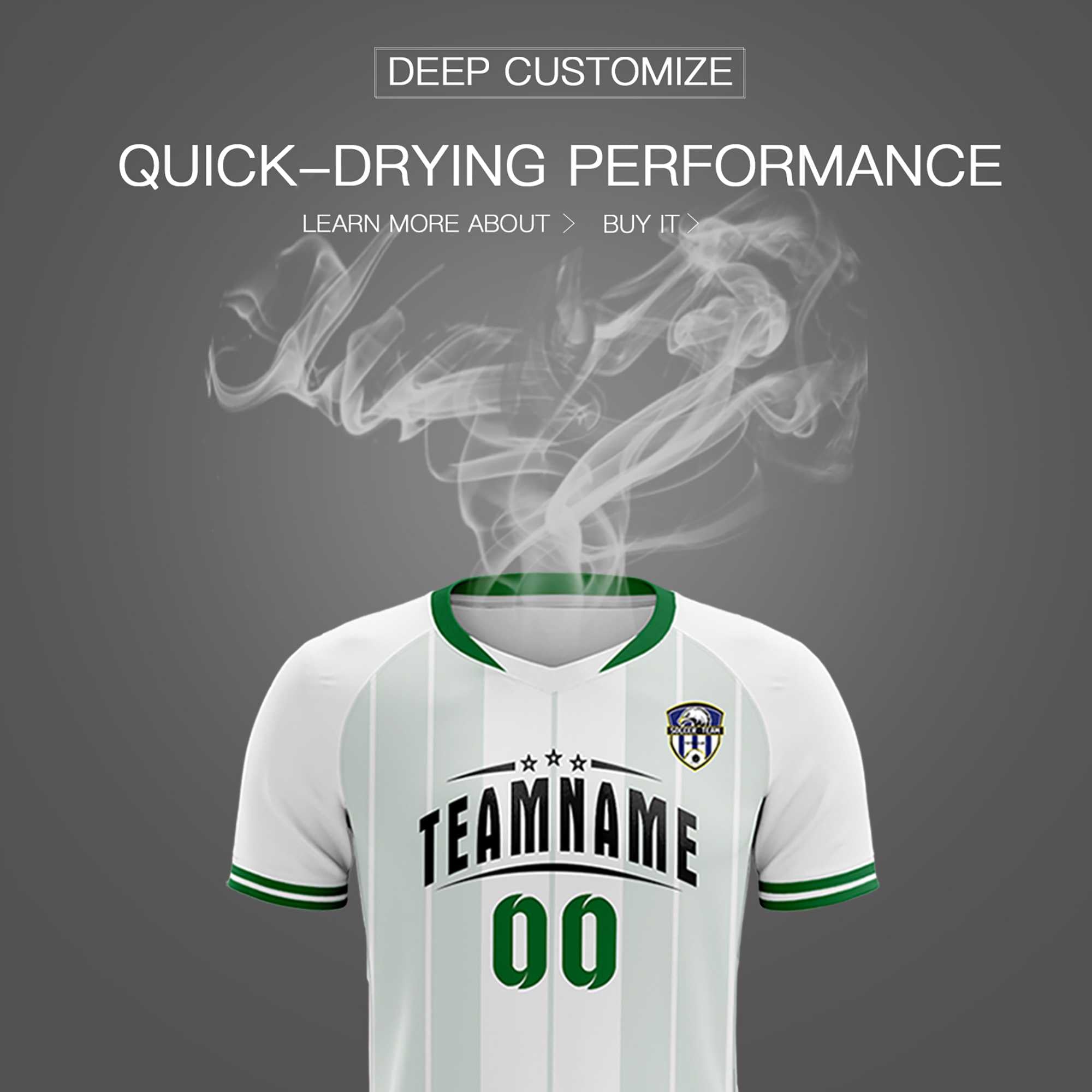 Custom White Classic Striped Personalized Soccer Tops/Sets Jersey