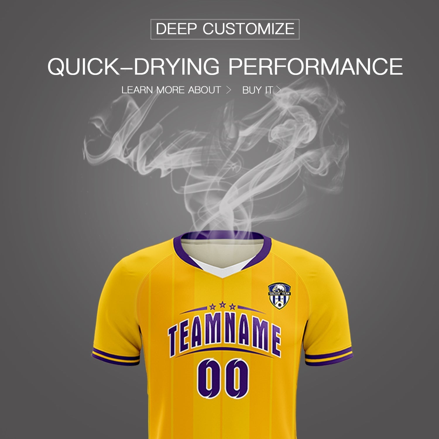 Custom Gold Classic Striped Personalized Soccer Tops/Sets Jersey