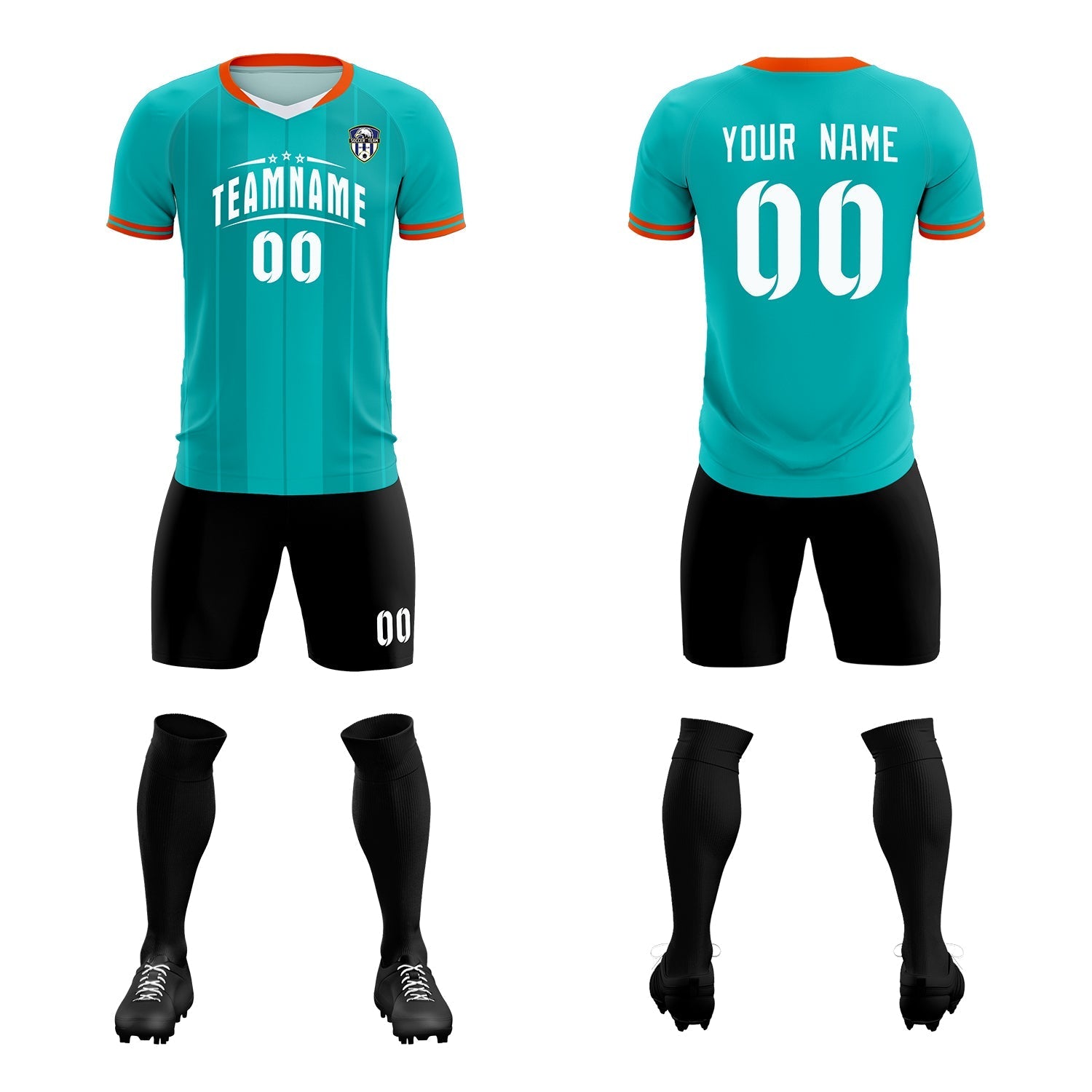 Custom Green Classic Striped Personalized Soccer Tops/Sets Jersey