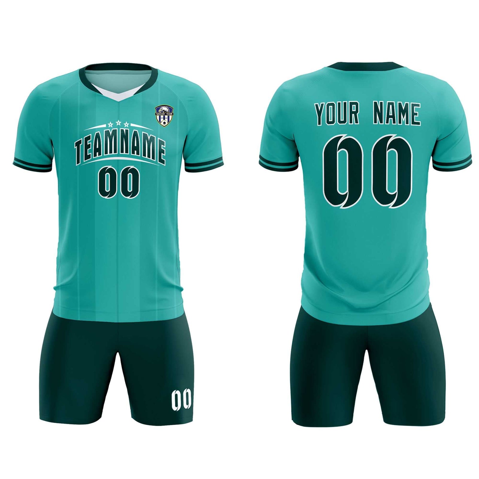 Custom Bright Green Classic Striped Personalized Soccer Tops/Sets Jersey