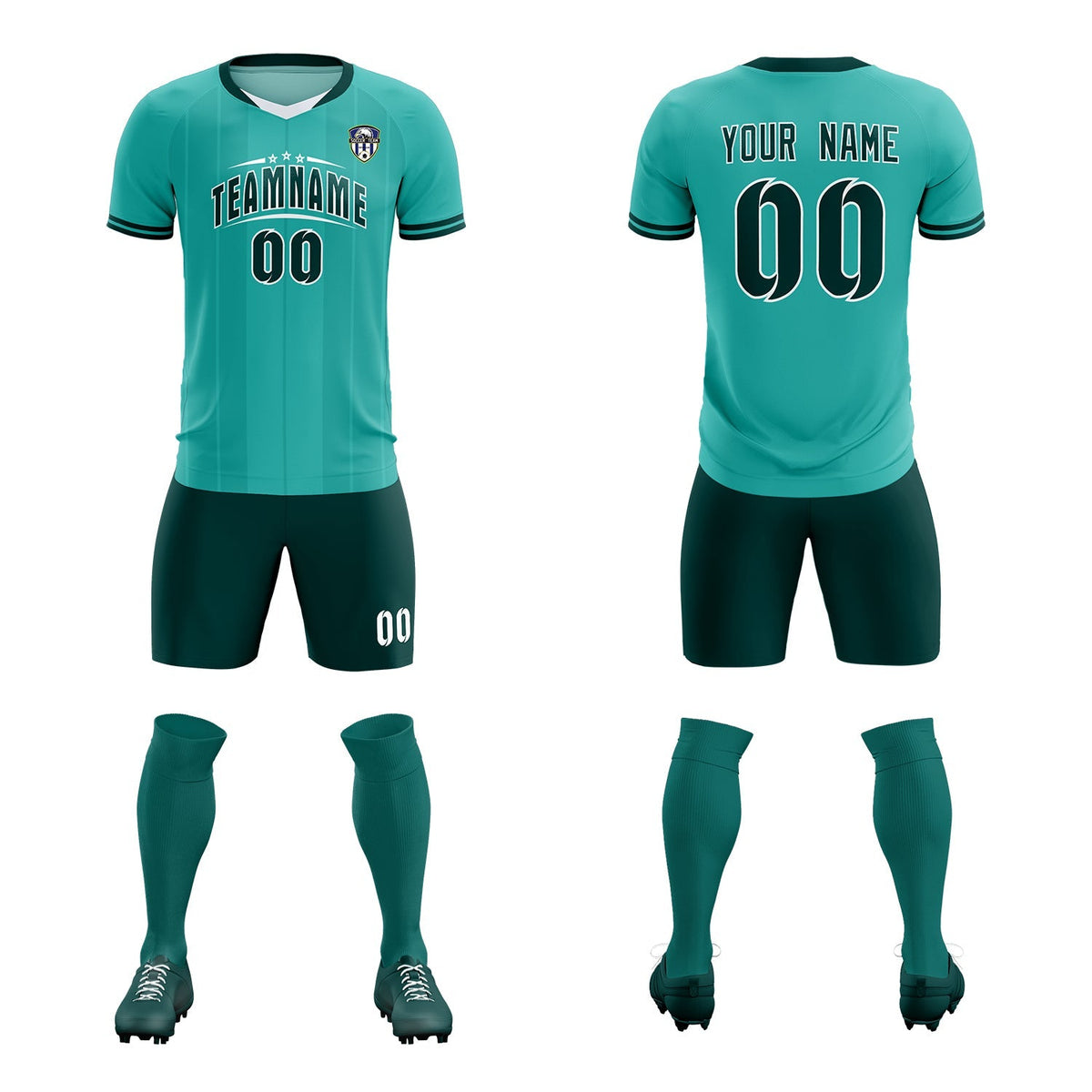 Custom Bright Green Classic Striped Personalized Soccer Tops/Sets Jersey