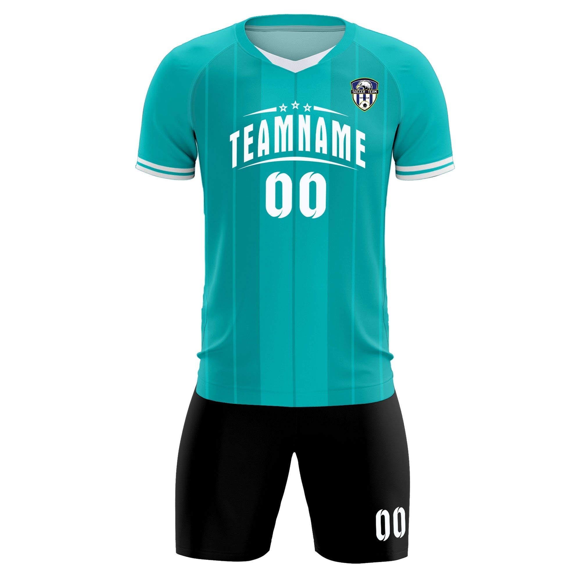 Custom Green Classic Striped Personalized Soccer Tops/Sets Jersey