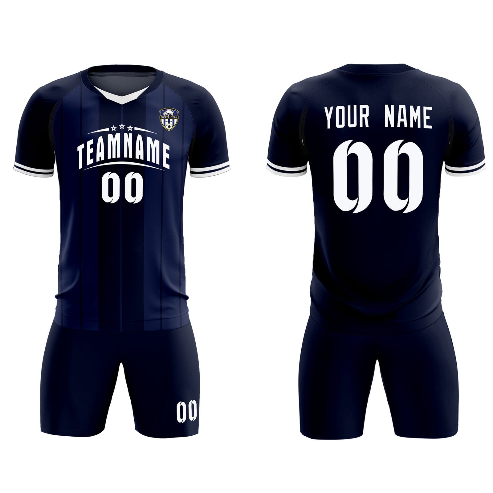 Custom Navy Classic Striped Personalized Soccer Tops/Sets Jersey