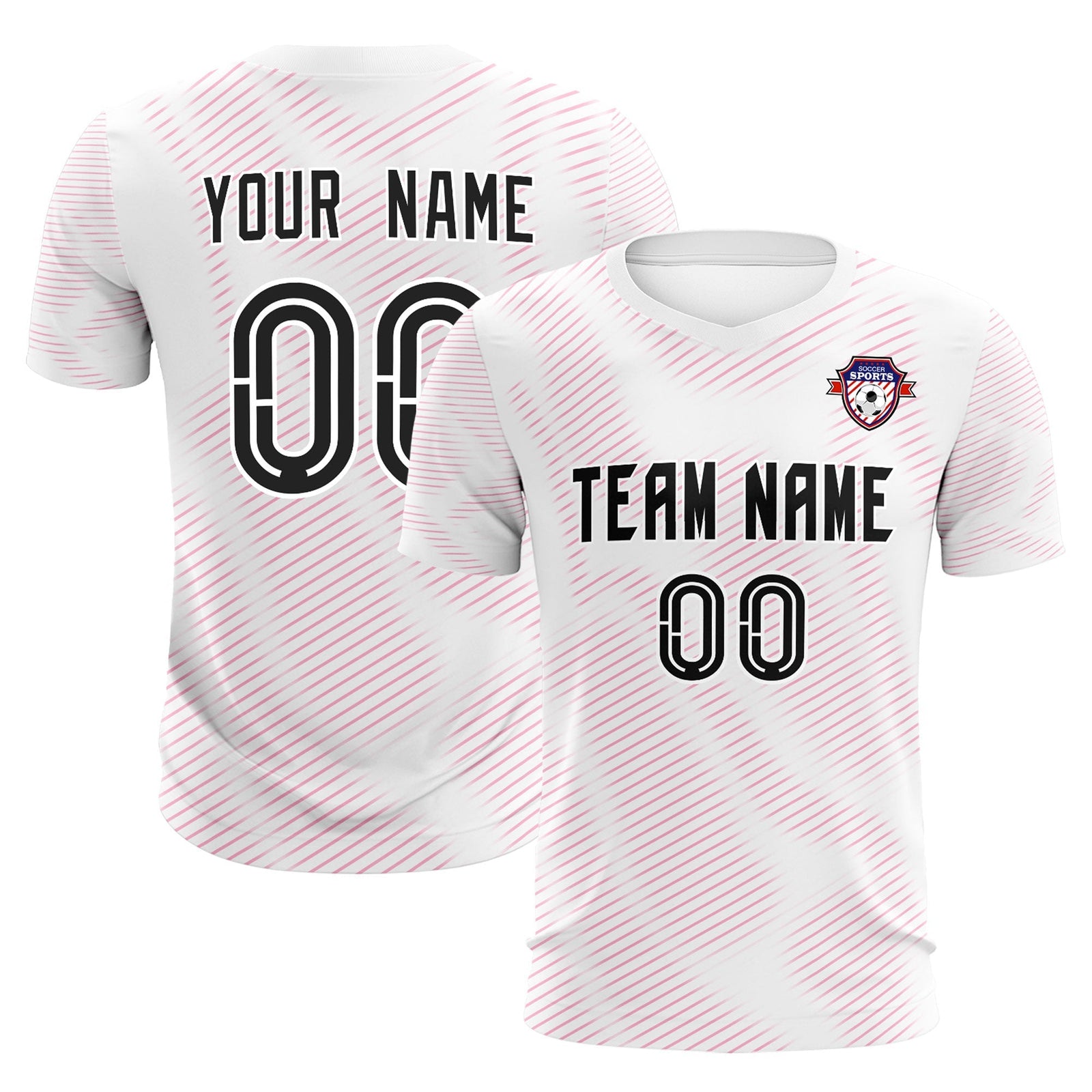 Custom White Pink Training Uniform For Men Soccer Sets Jersey