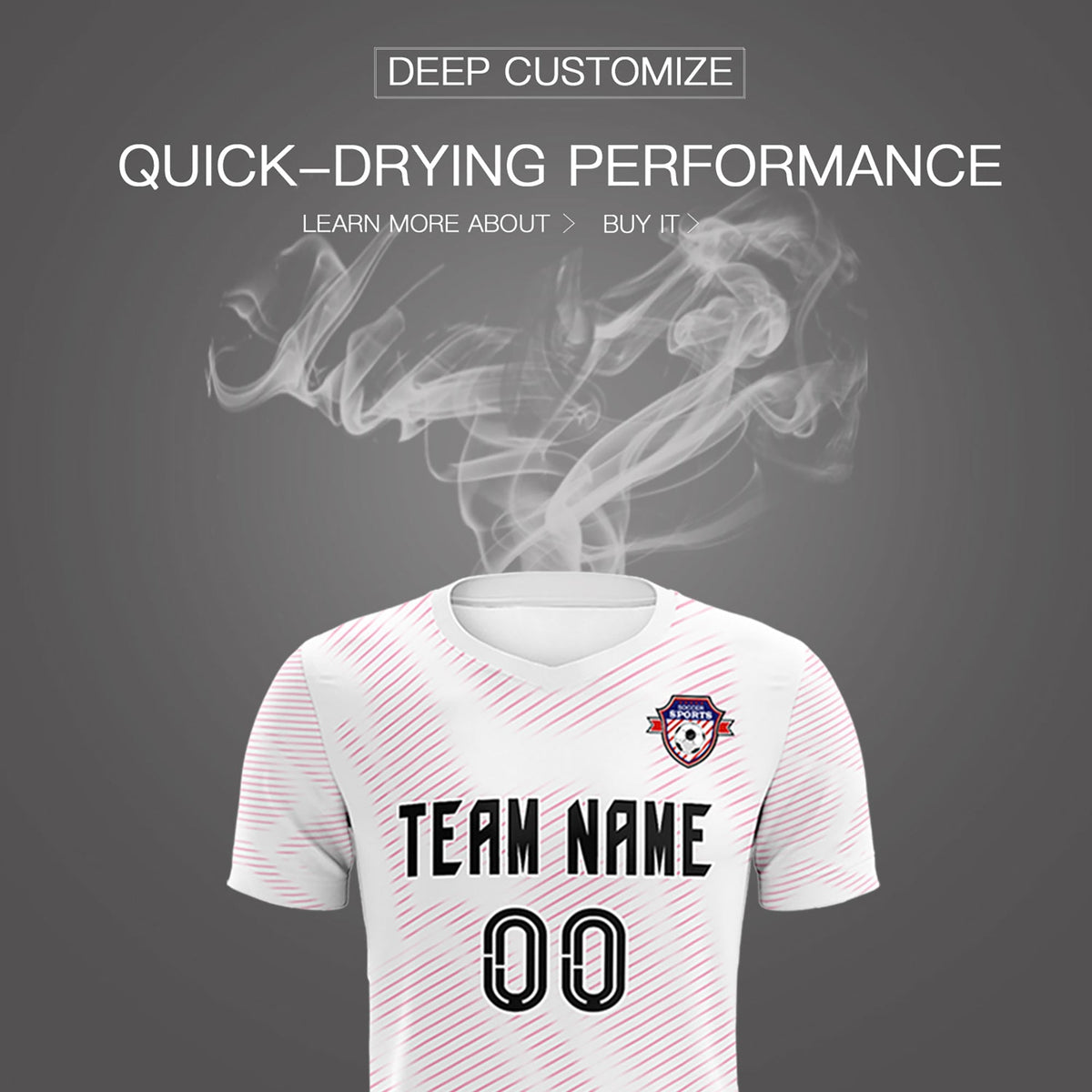 Custom White Pink Training Uniform For Men Soccer Sets Jersey
