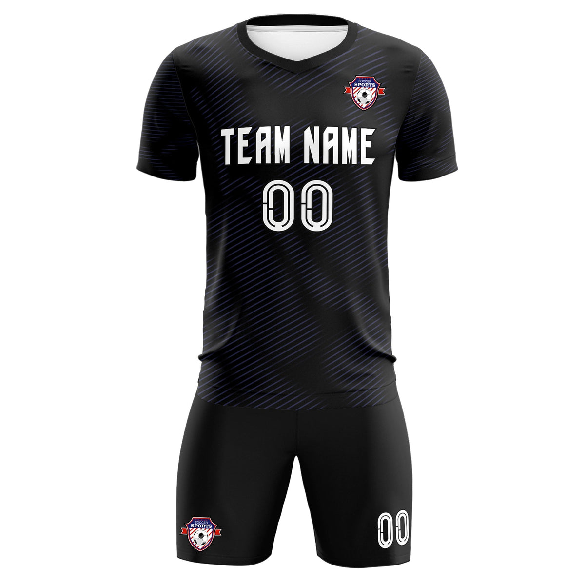 Custom Black Purple Training Uniform For Men Soccer Sets Jersey