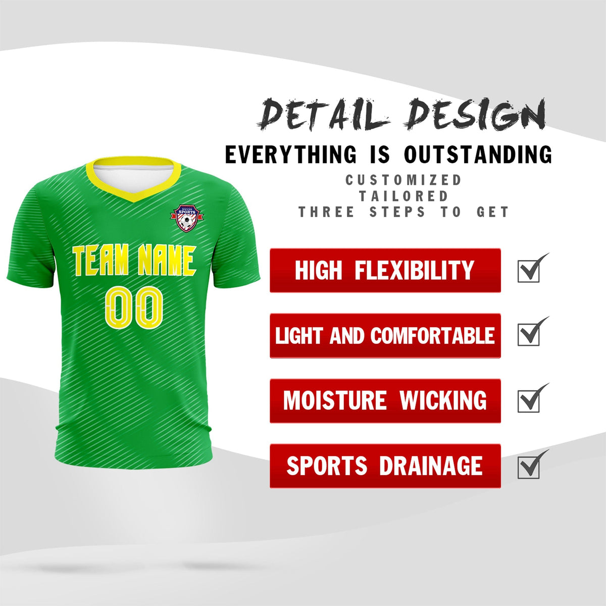 Custom Kelly Green Gold Training Uniform For Men Soccer Sets Jersey