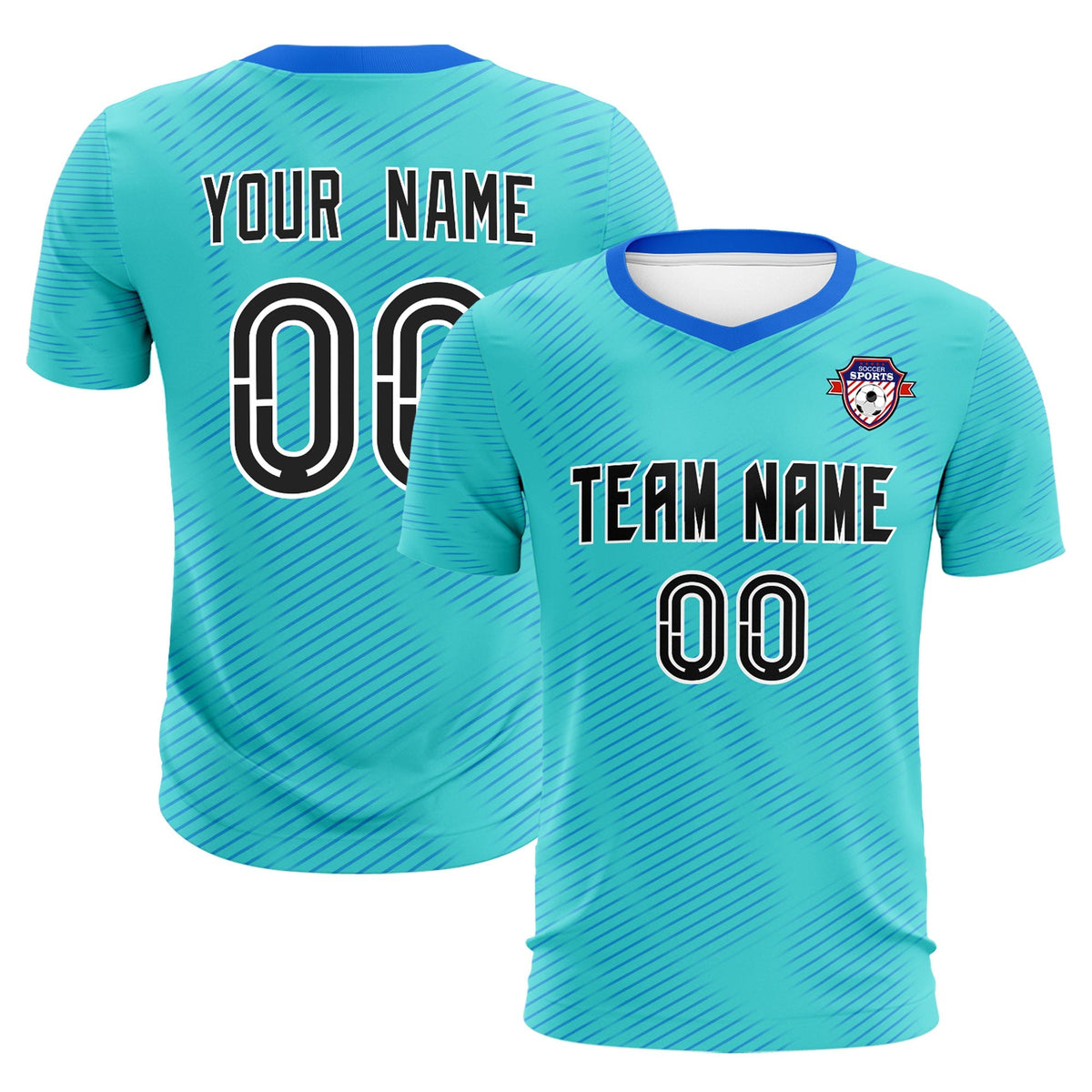 Custom Sky Blue Powder Blue Training Uniform For Men Soccer Sets Jersey