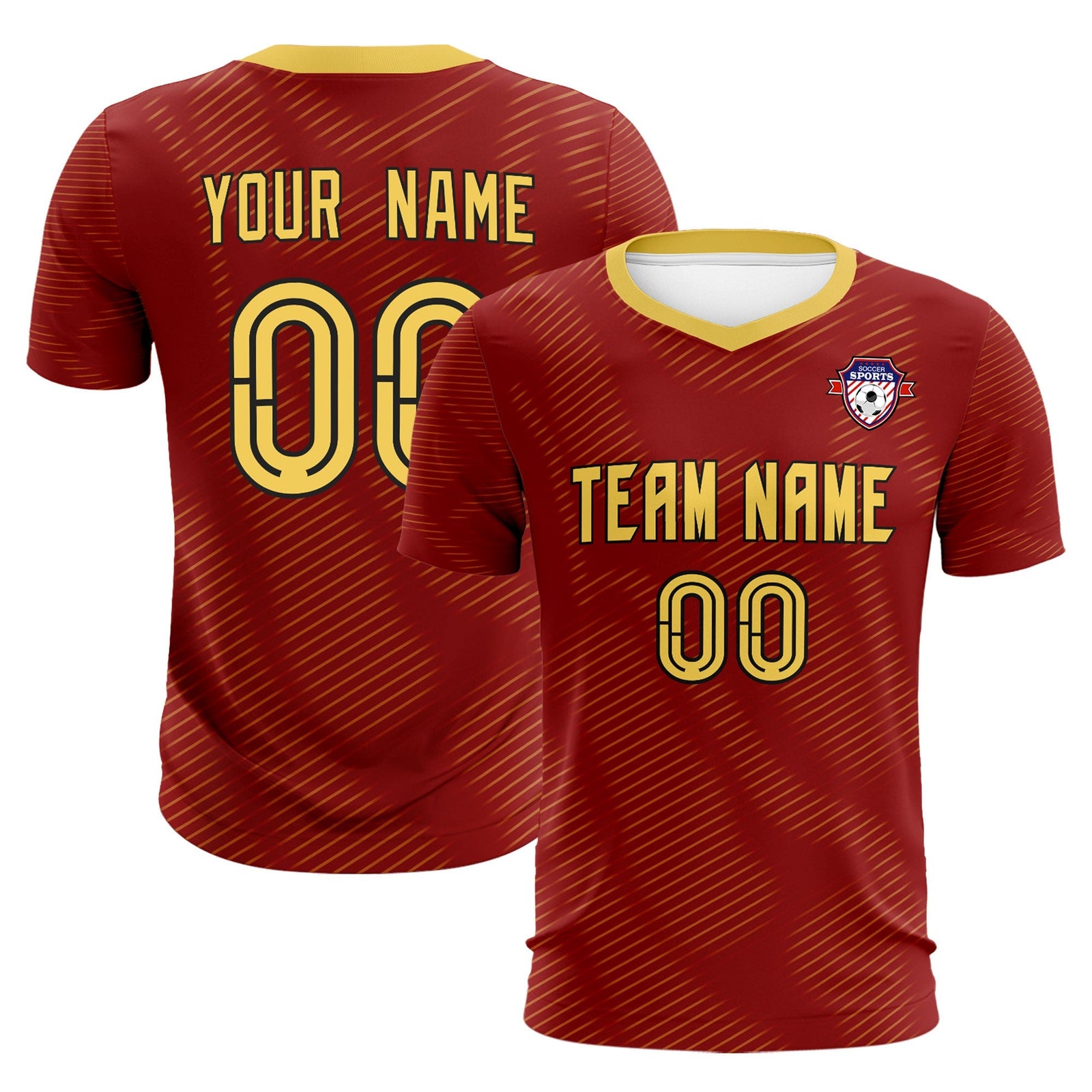 Custom Crimson Khaki Training Uniform For Men Soccer Sets Jersey