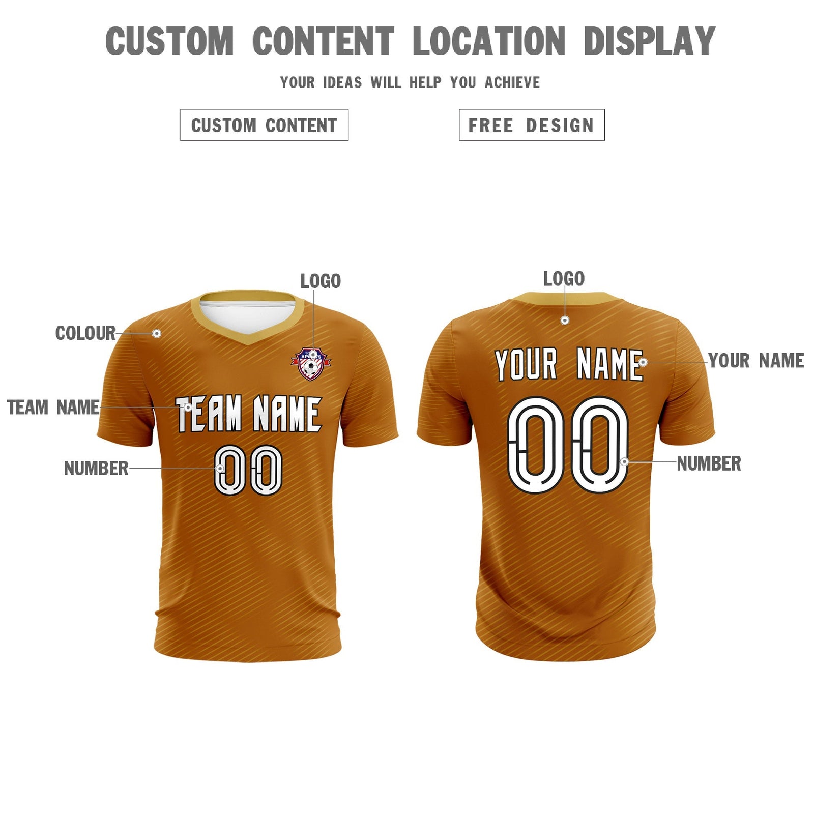 Custom Light Brown Khaki Training Uniform For Men Soccer Sets Jersey