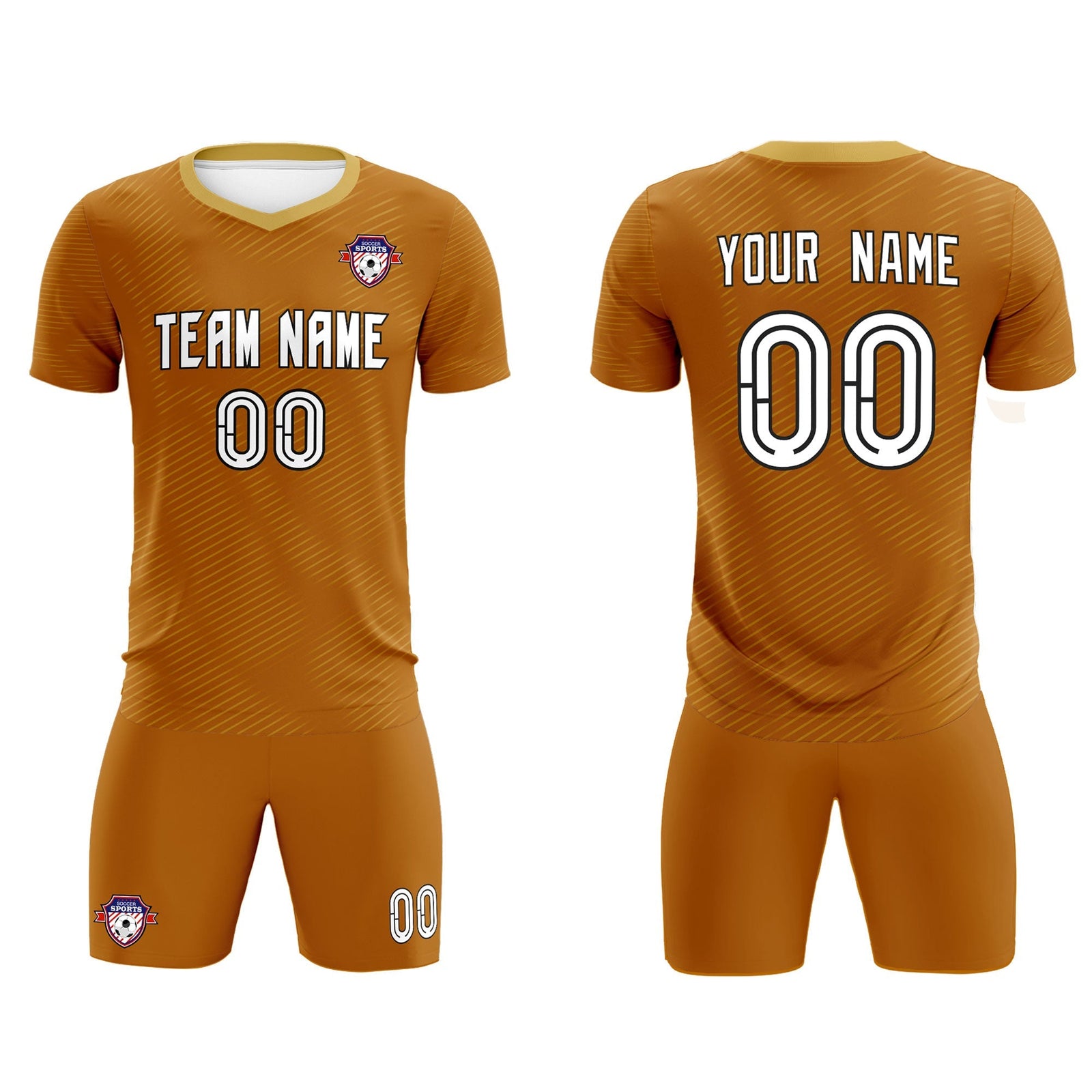 Custom Light Brown Khaki Training Uniform For Men Soccer Sets Jersey