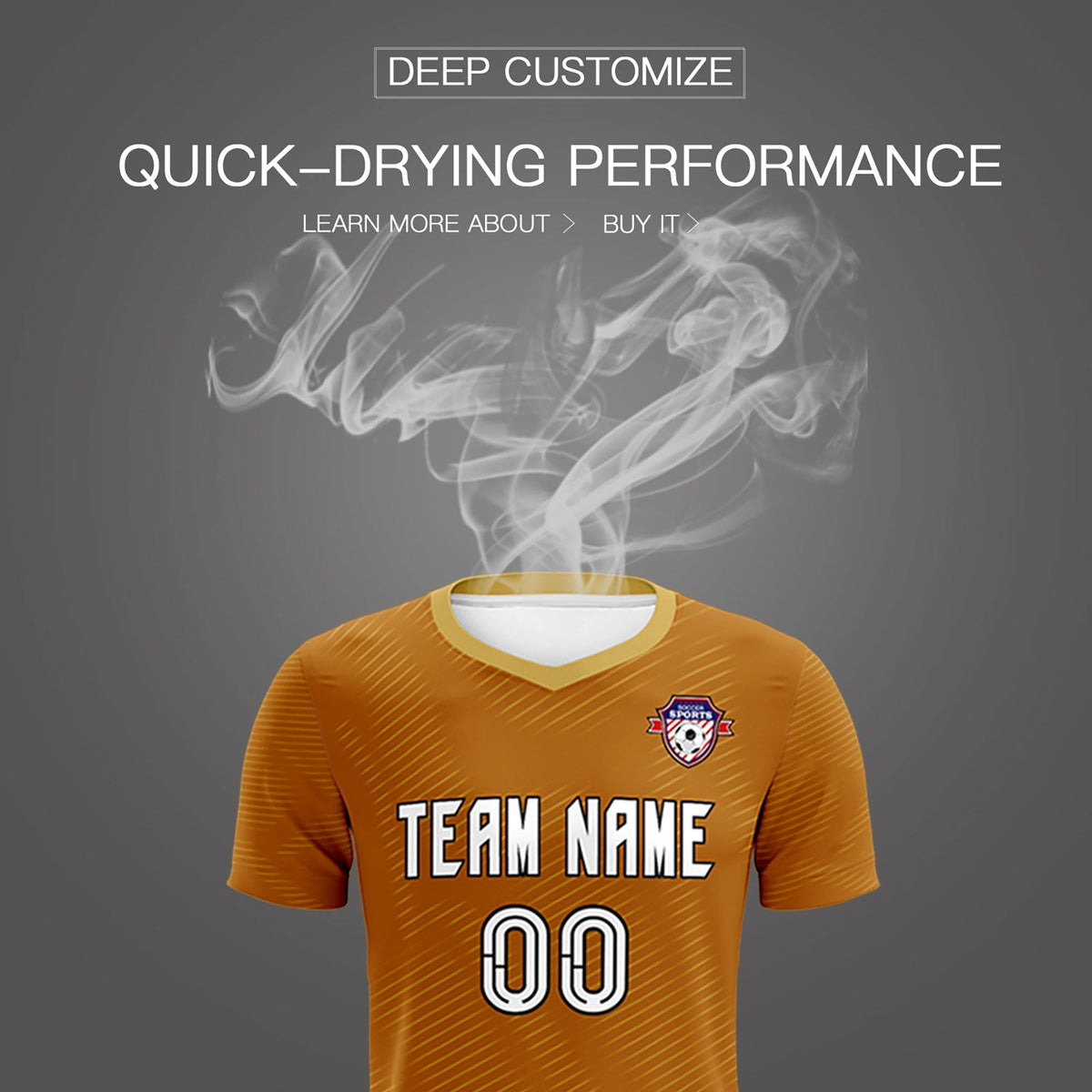 Custom Light Brown Khaki Training Uniform For Men Soccer Sets Jersey