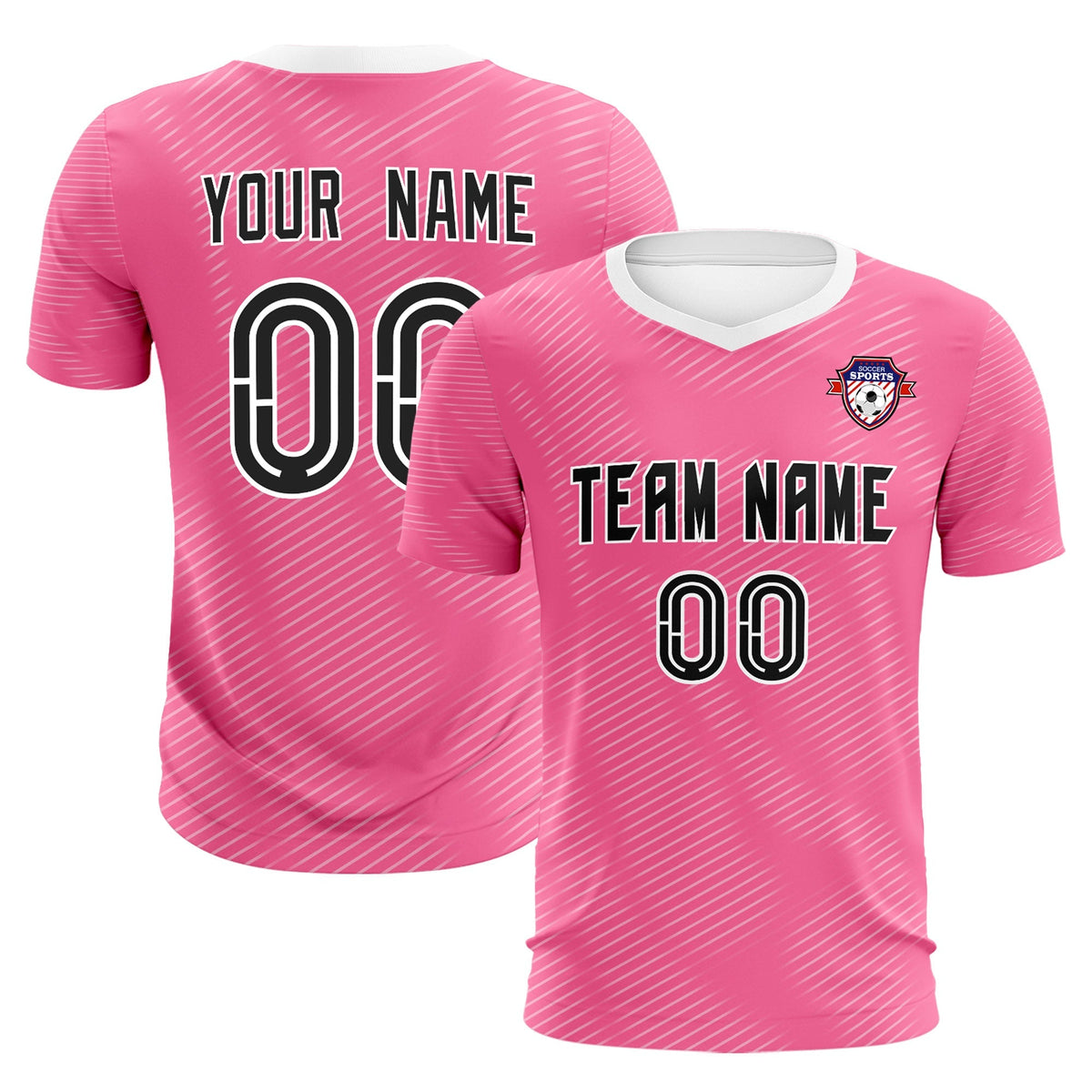 Custom Pink White Training Uniform For Men Soccer Sets Jersey