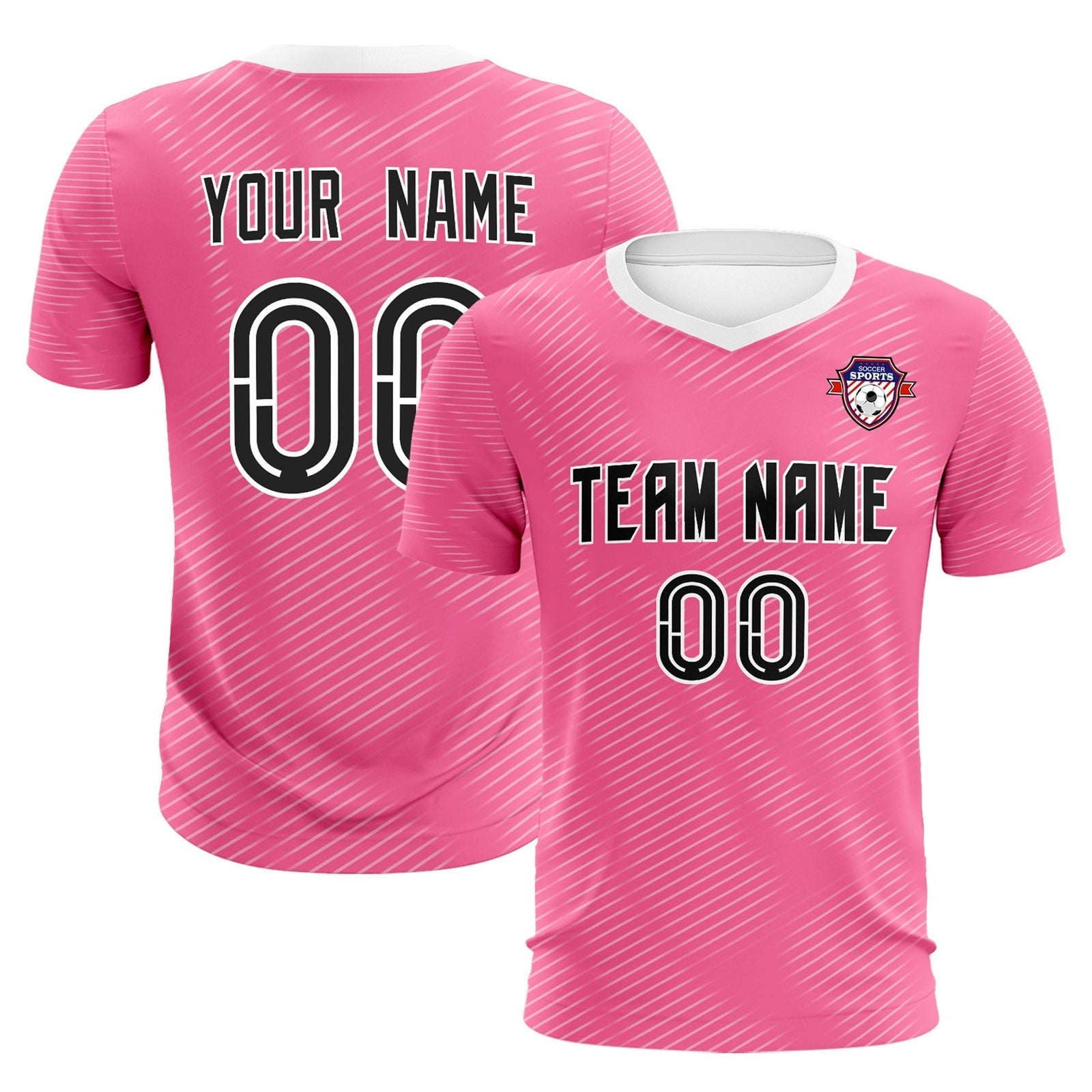 Custom Pink White Training Uniform For Men Soccer Sets Jersey