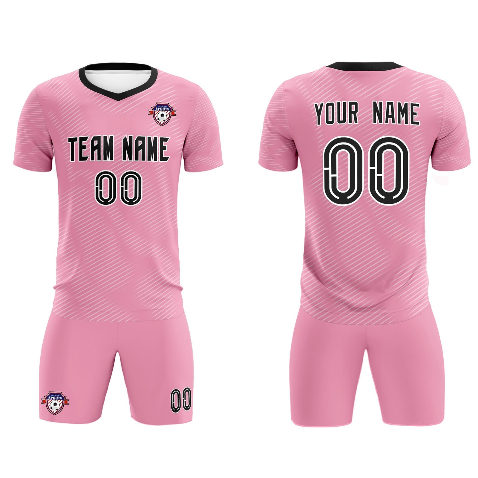 Custom Light Pink White Training Uniform For Men Soccer Sets Jersey