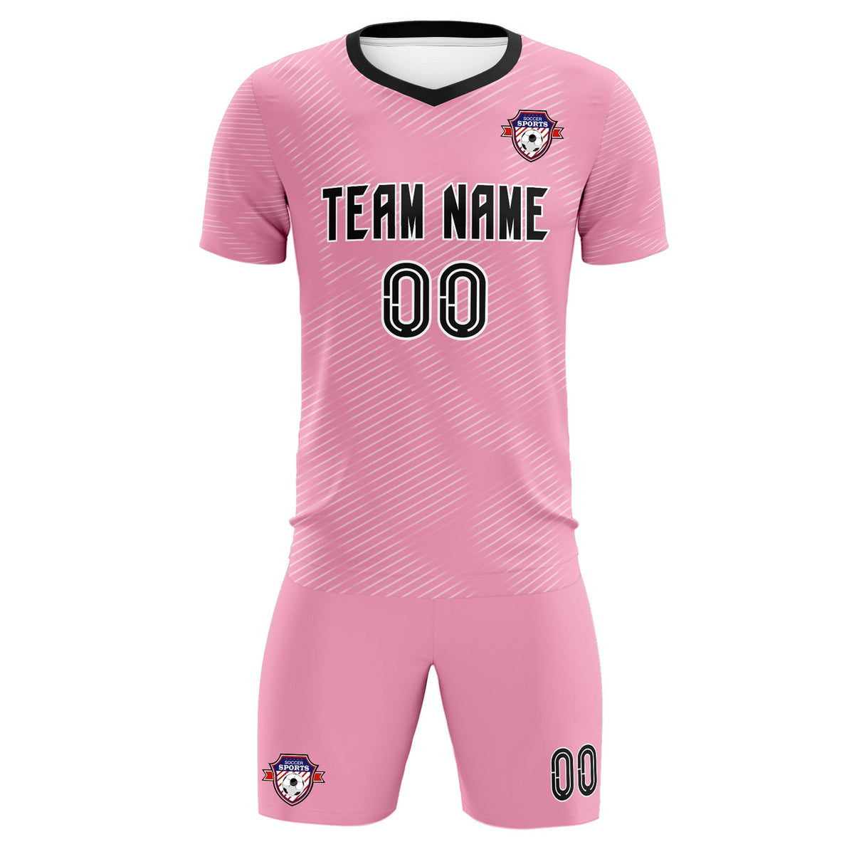 Custom Light Pink White Training Uniform For Men Soccer Sets Jersey
