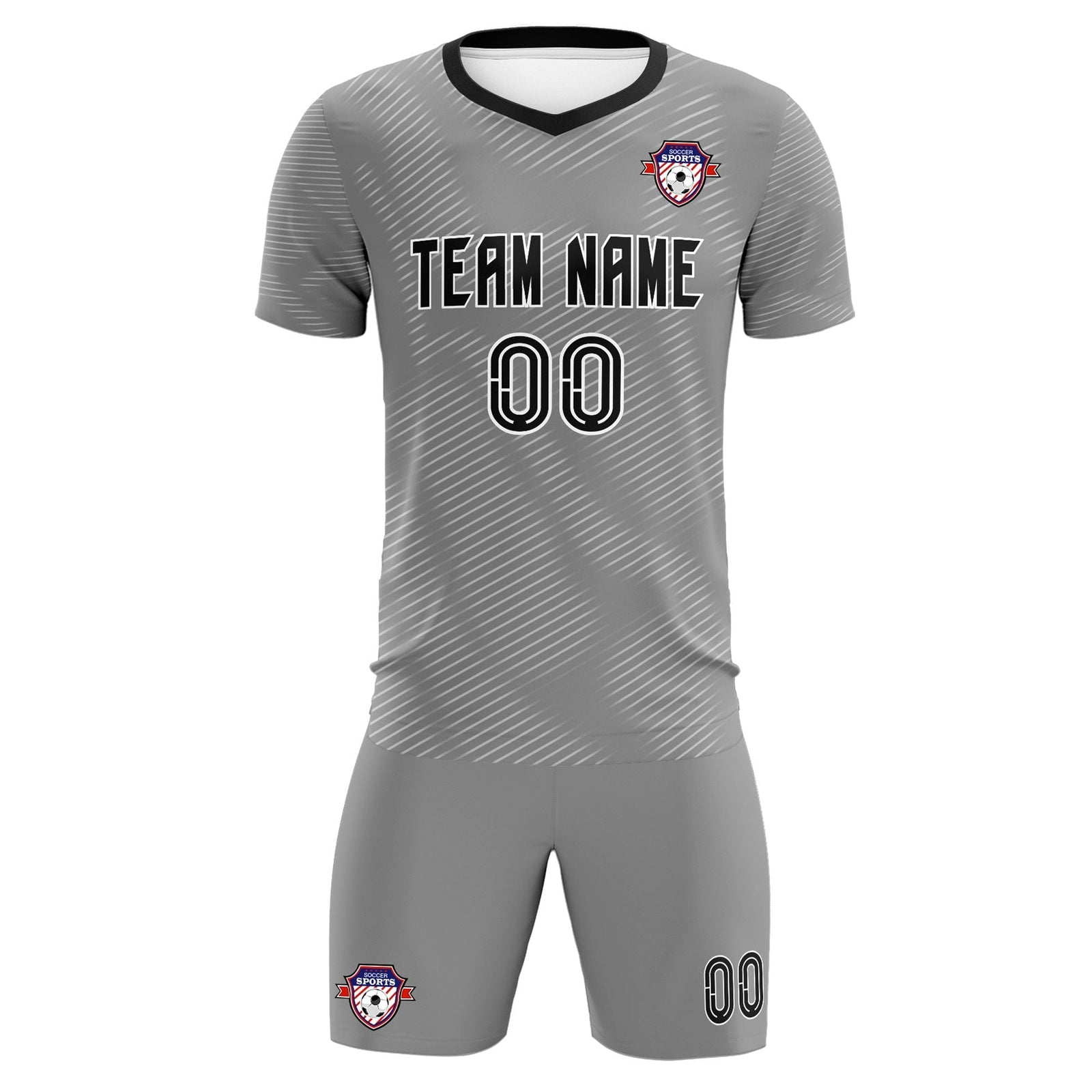 Custom Dark Gray White Training Uniform For Men Soccer Sets Jersey