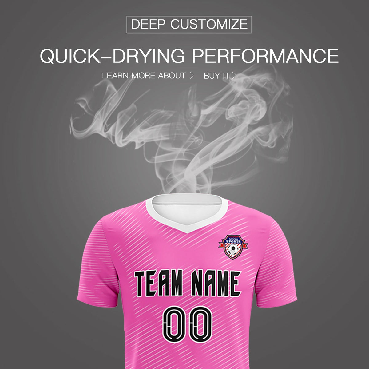 Custom Pink White Training Uniform For Men Soccer Sets Jersey