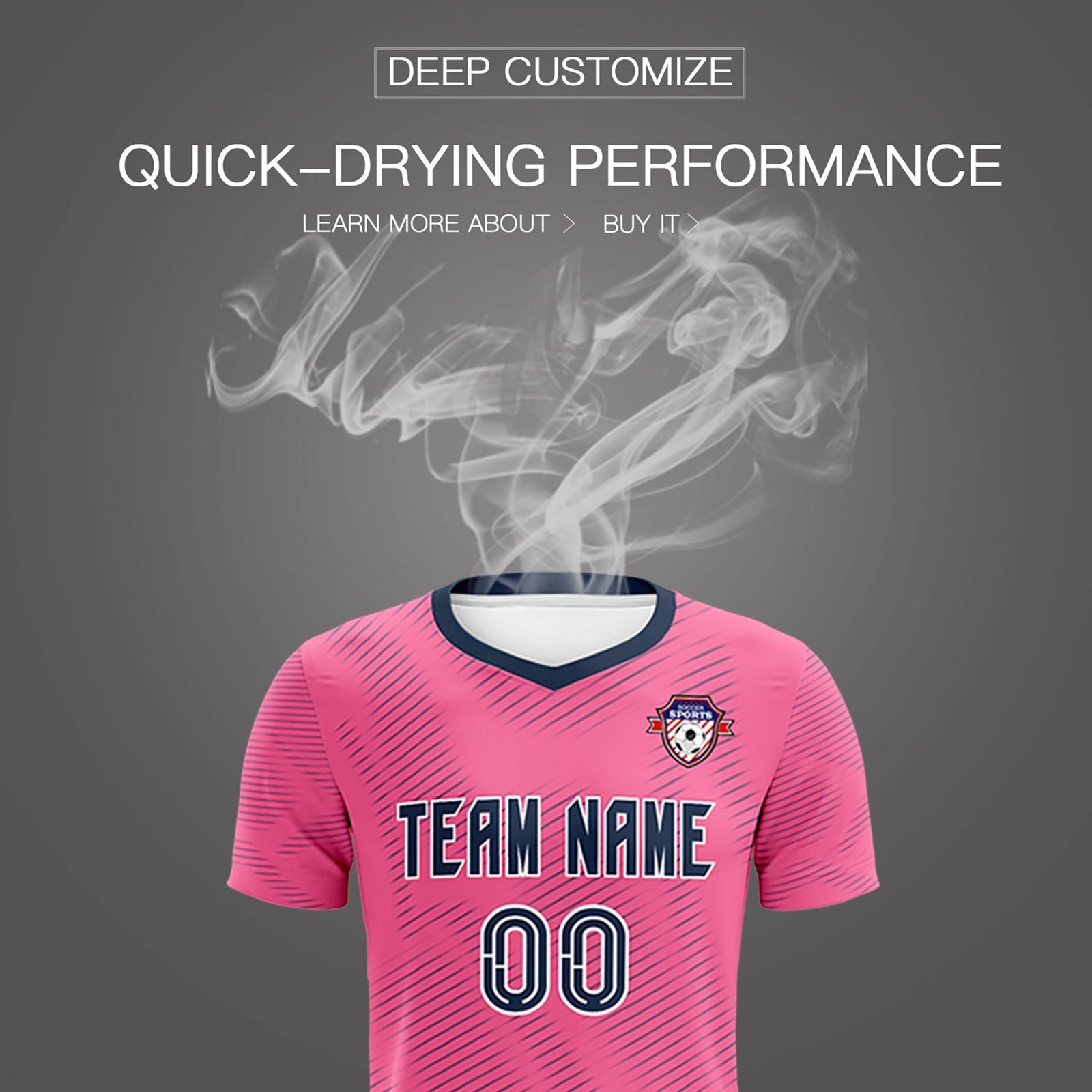 Custom Pink Navy Training Uniform For Men Soccer Sets Jersey