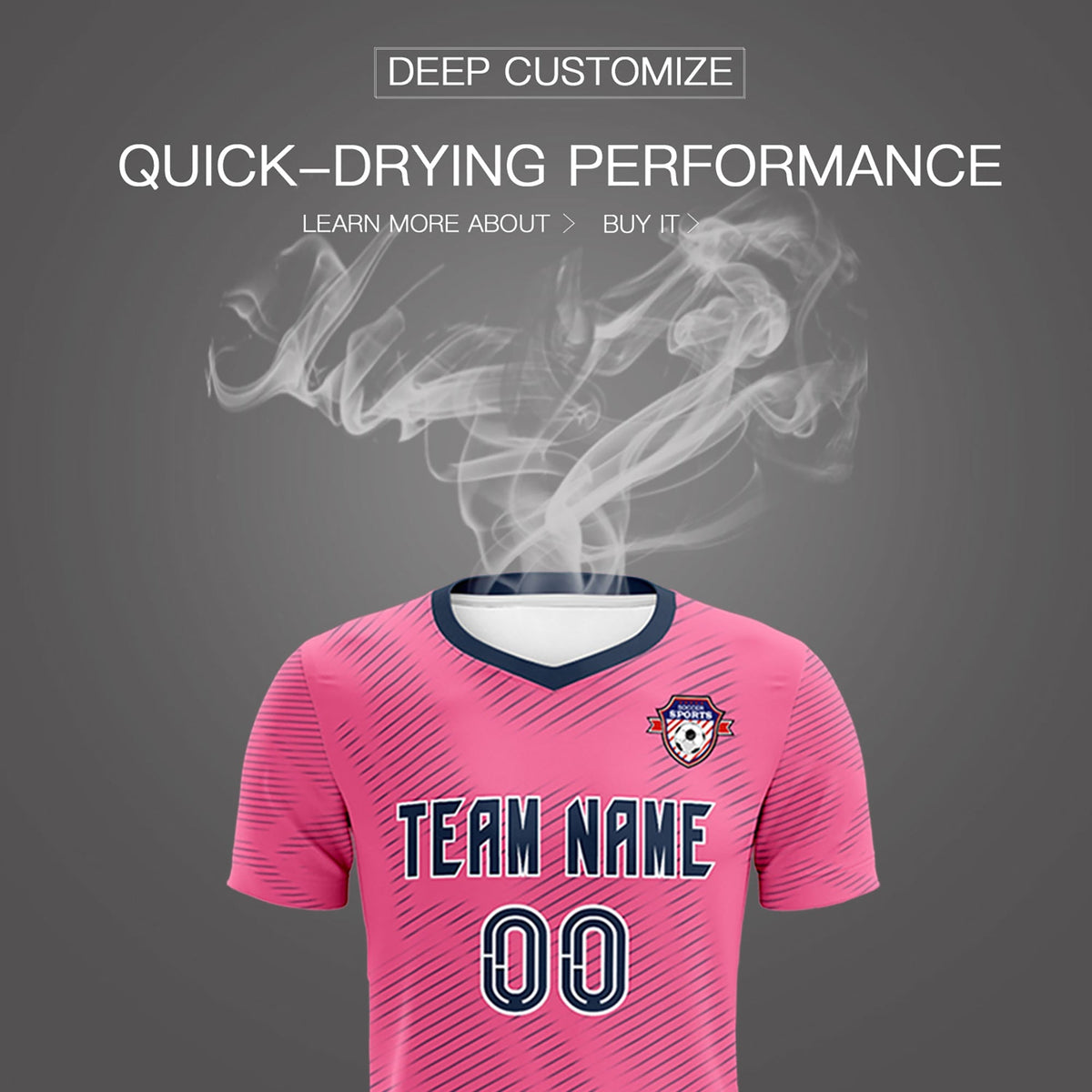 Custom Pink Navy Training Uniform For Men Soccer Sets Jersey