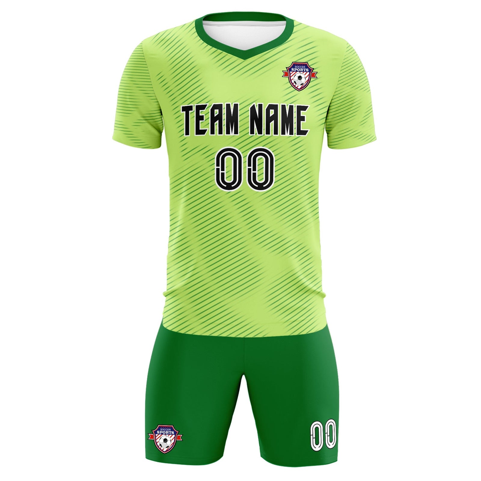 Custom Green Kelly Green Training Uniform For Men Soccer Sets Jersey