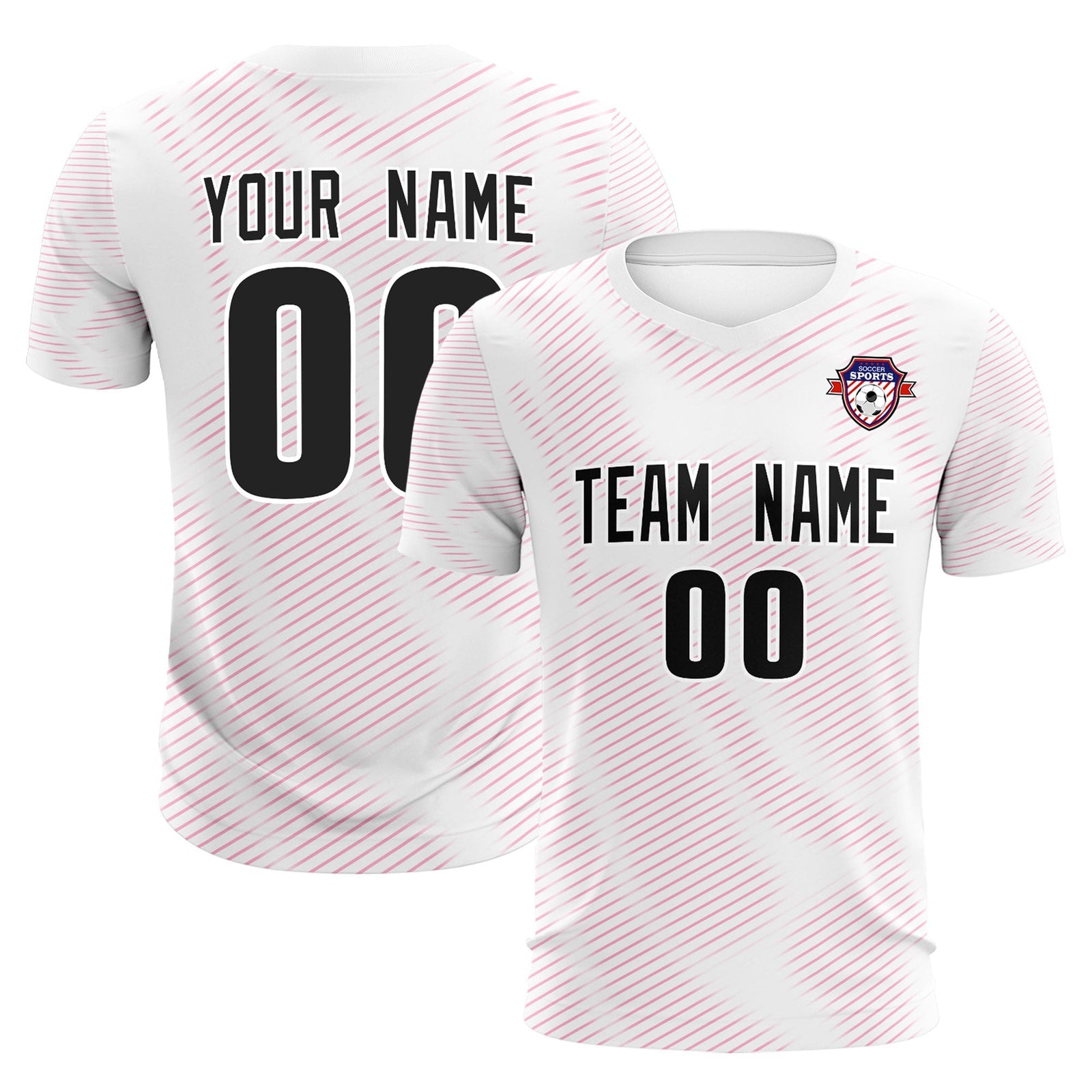 Custom White Pink Training Uniform For Men Soccer Sets Jersey