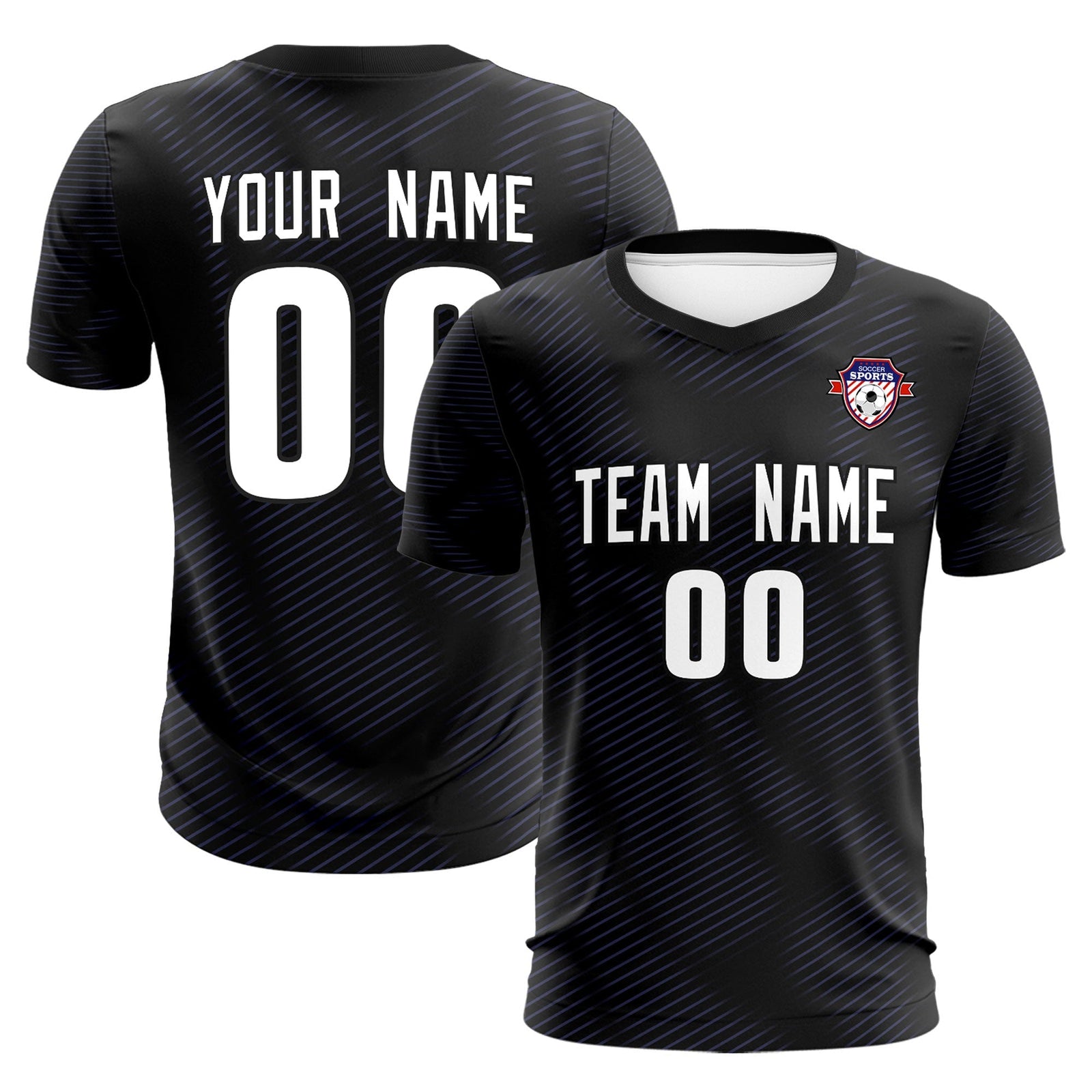 Custom Black Purple Training Uniform For Men Soccer Sets Jersey
