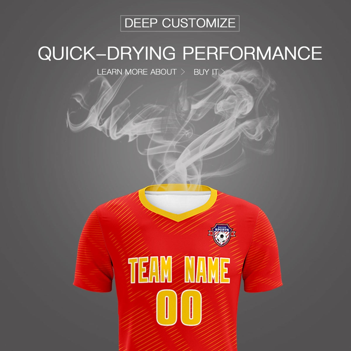 Custom Red Gold Training Uniform For Men Soccer Sets Jersey