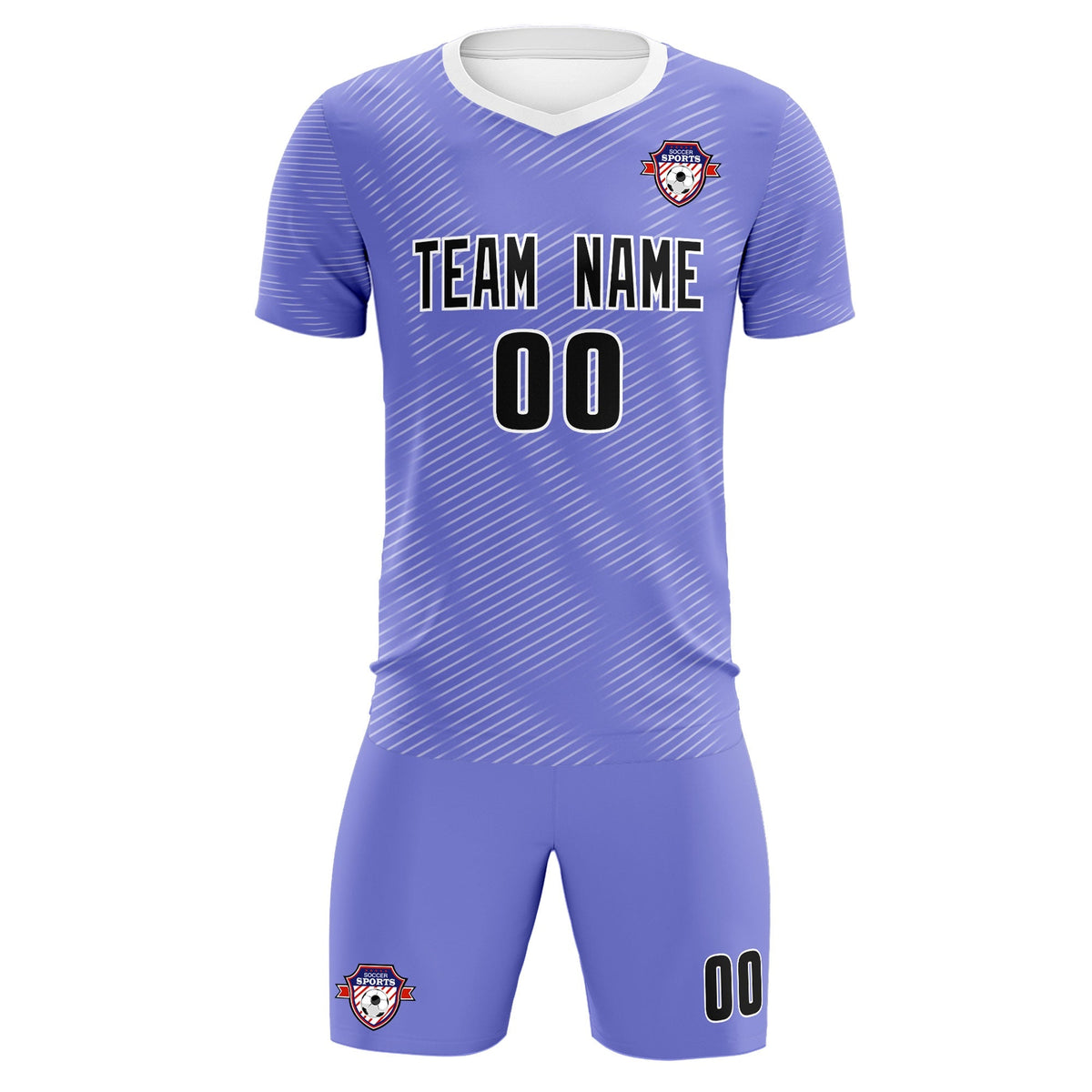Custom Light Purple White Training Uniform For Men Soccer Sets Jersey