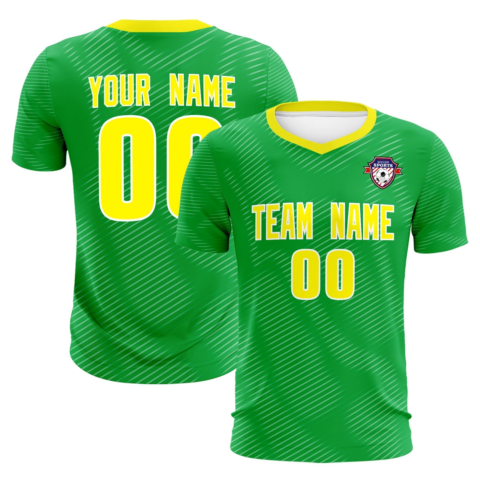 Custom Kelly Green Gold Training Uniform For Men Soccer Sets Jersey