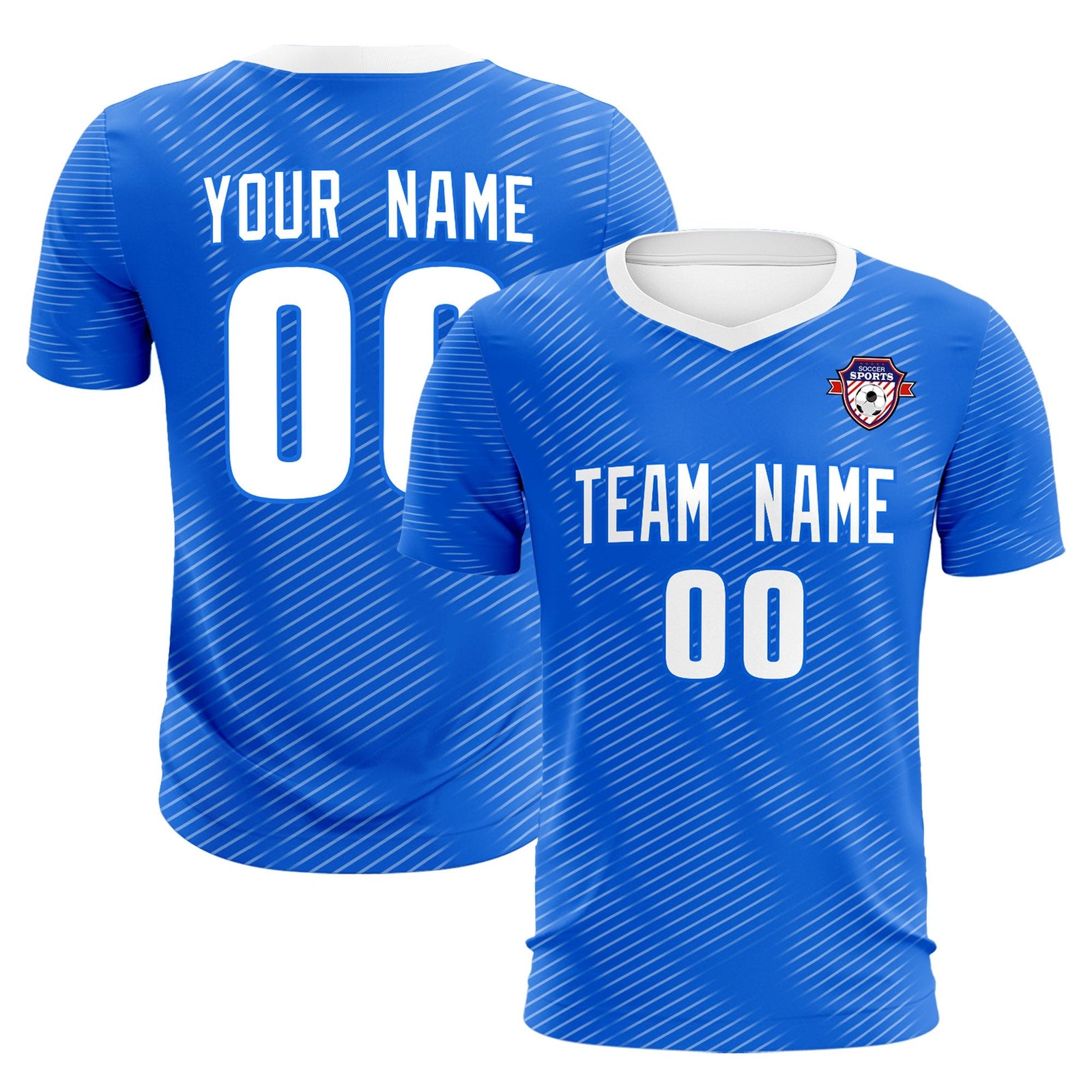 Custom Royal White Training Uniform For Men Soccer Sets Jersey
