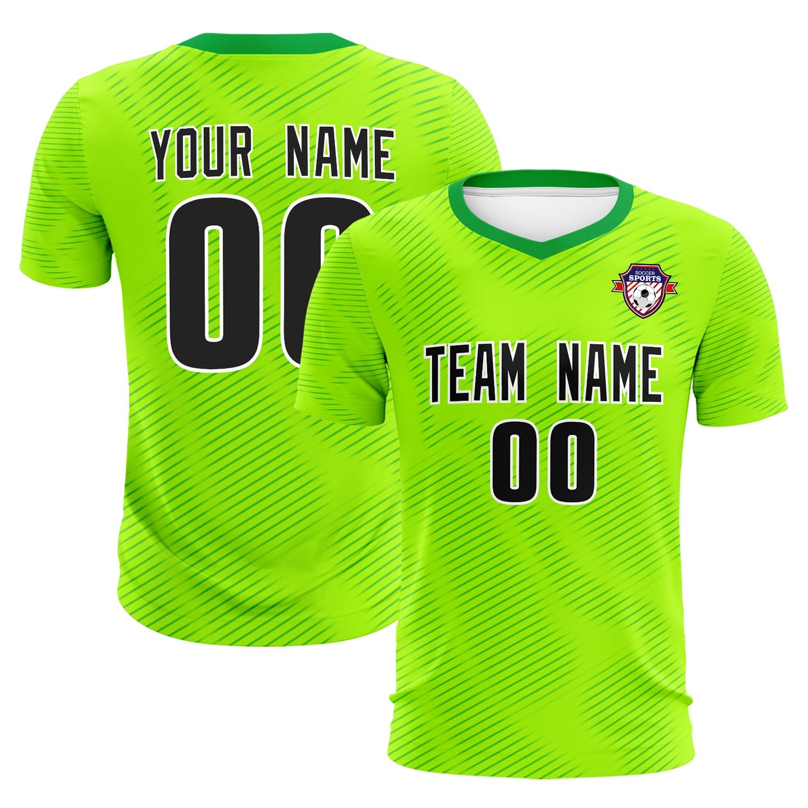 Custom Neon Green Kelly Green Training Uniform For Men Soccer Sets Jersey