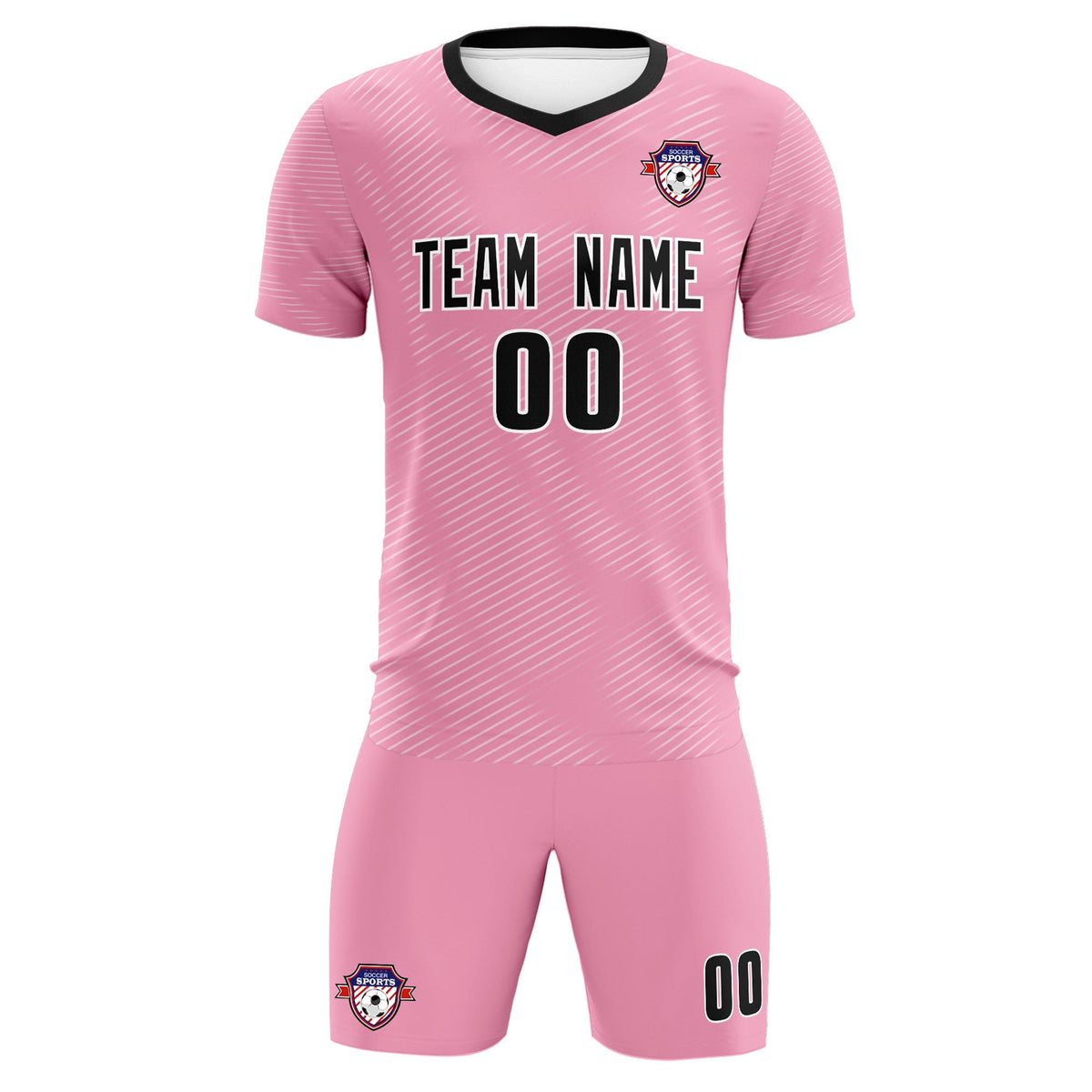 Custom Light Pink White Training Uniform For Men Soccer Sets Jersey