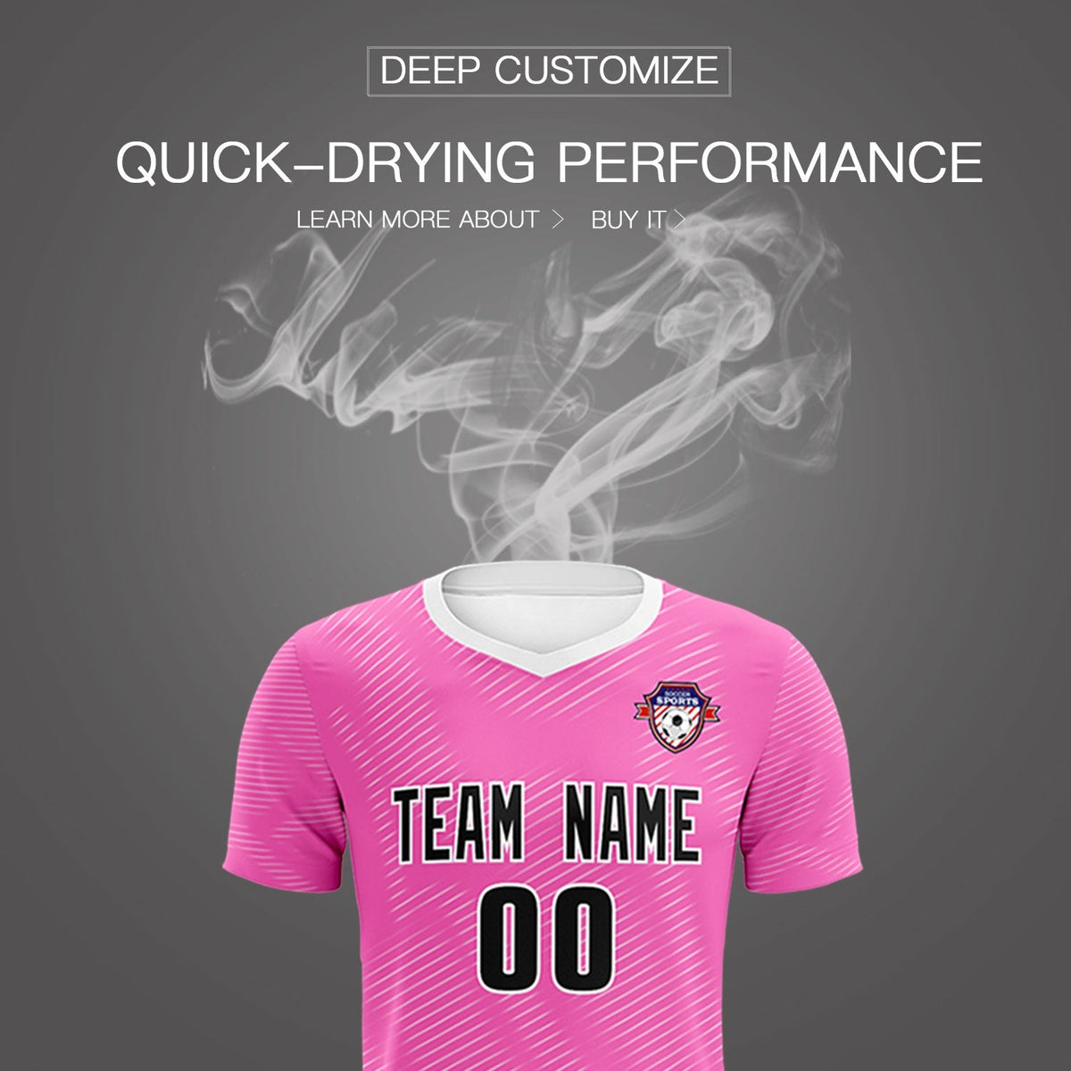 Custom Pink White Training Uniform For Men Soccer Sets Jersey