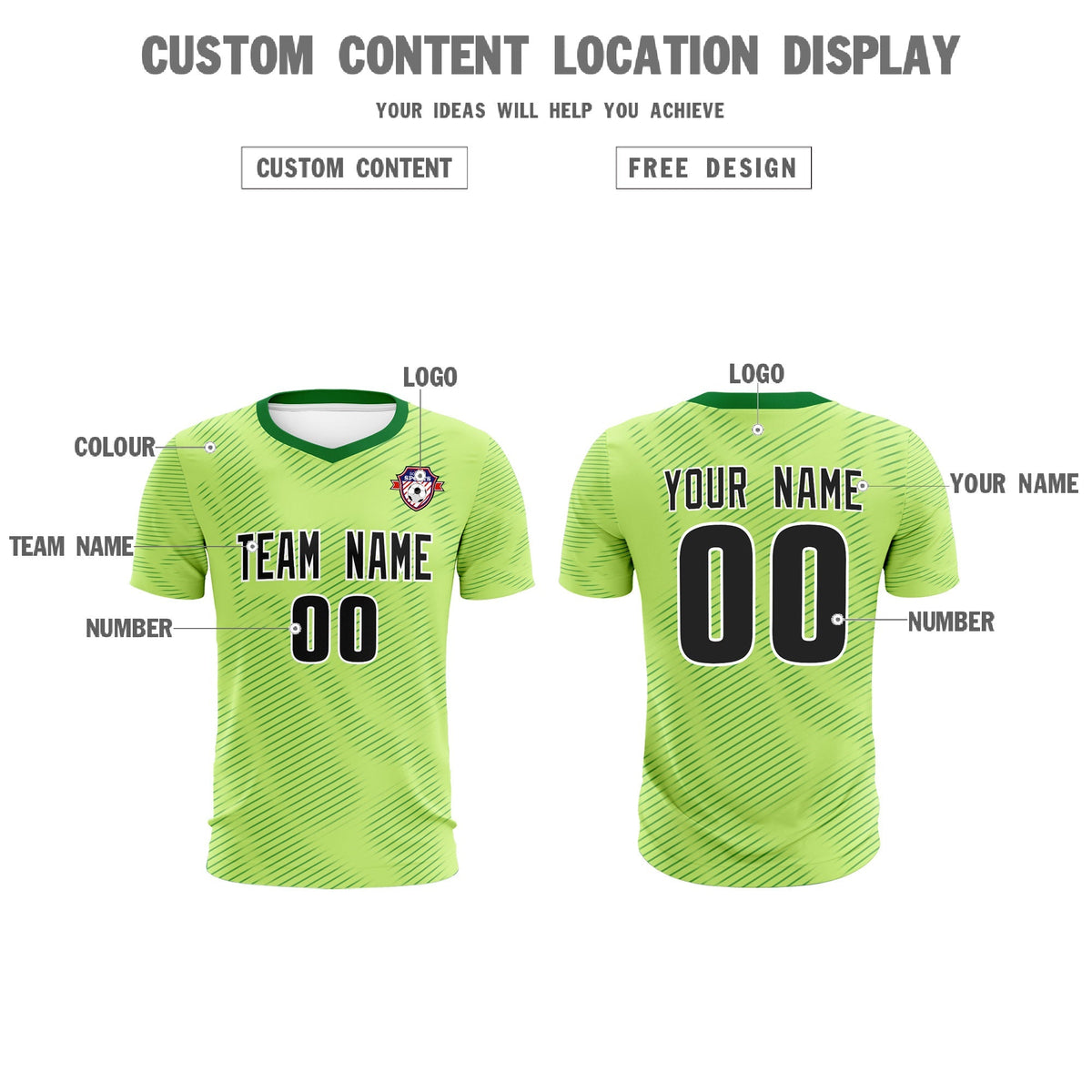 Custom Green Kelly Green Training Uniform For Men Soccer Sets Jersey