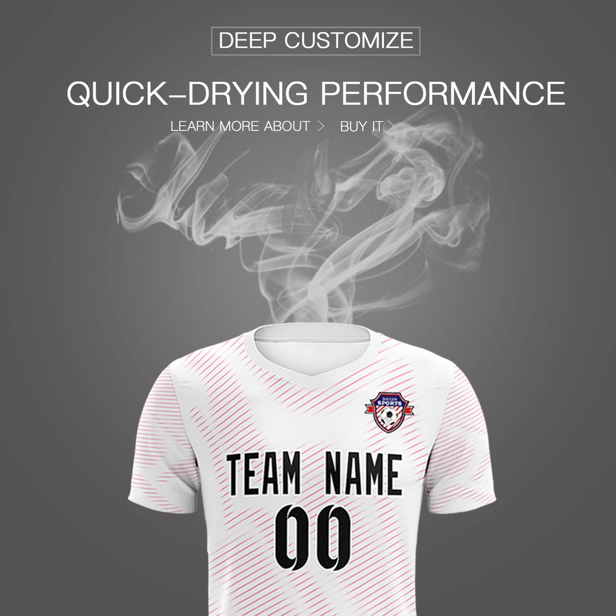 Custom White Pink Training Uniform For Men Soccer Sets Jersey