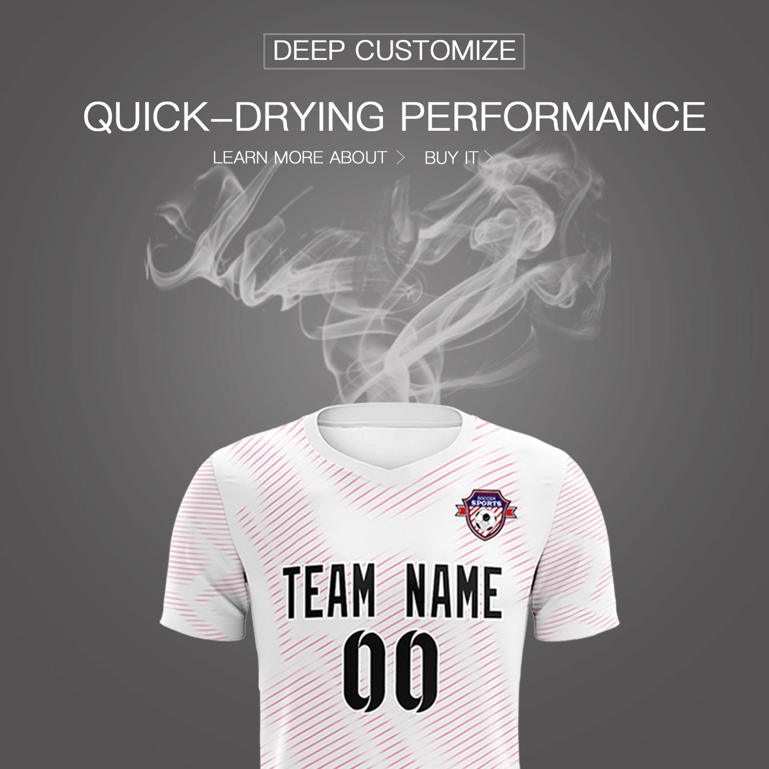 Custom White Pink Training Uniform For Men Soccer Sets Jersey