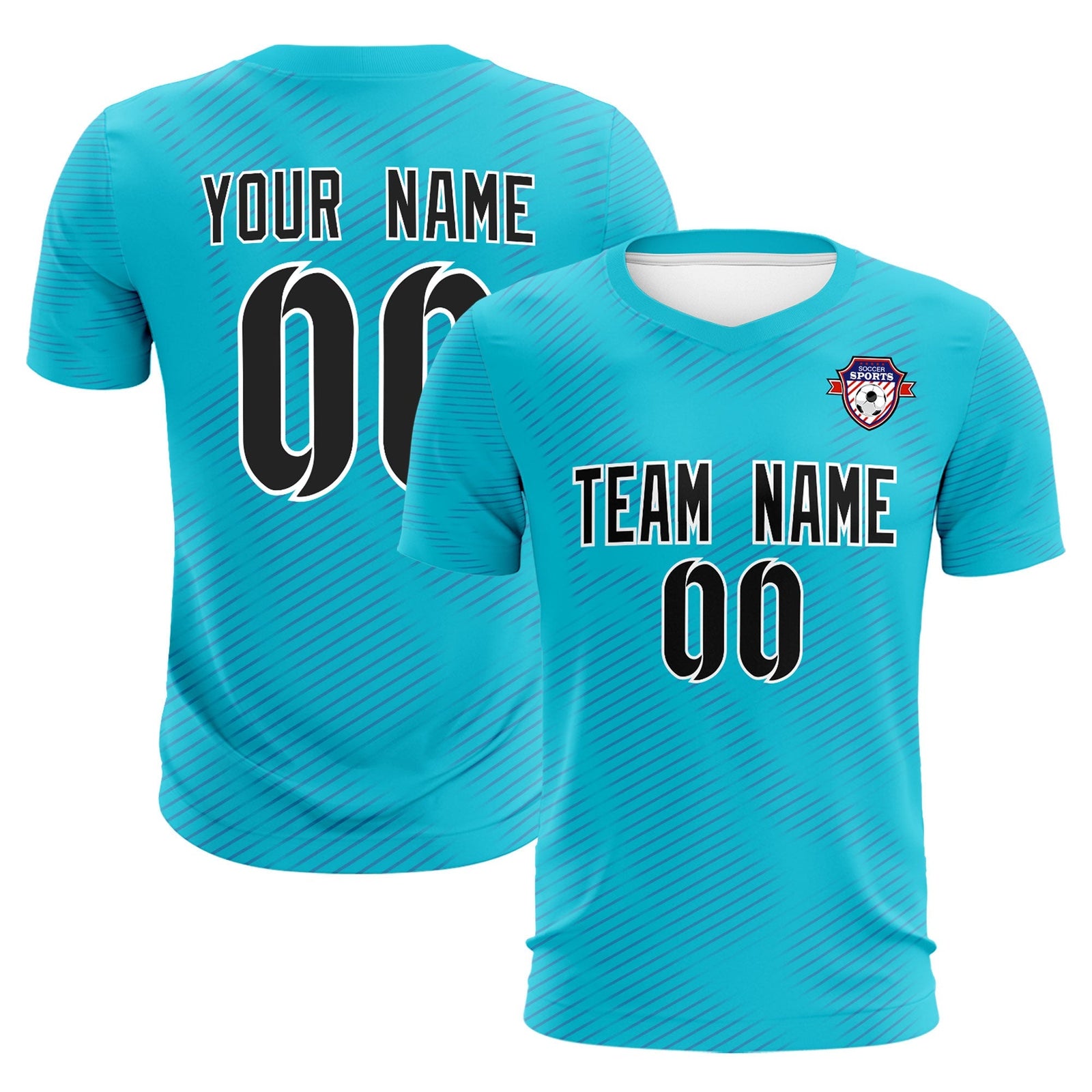 Custom Sky Blue Royal Training Uniform For Men Soccer Sets Jersey