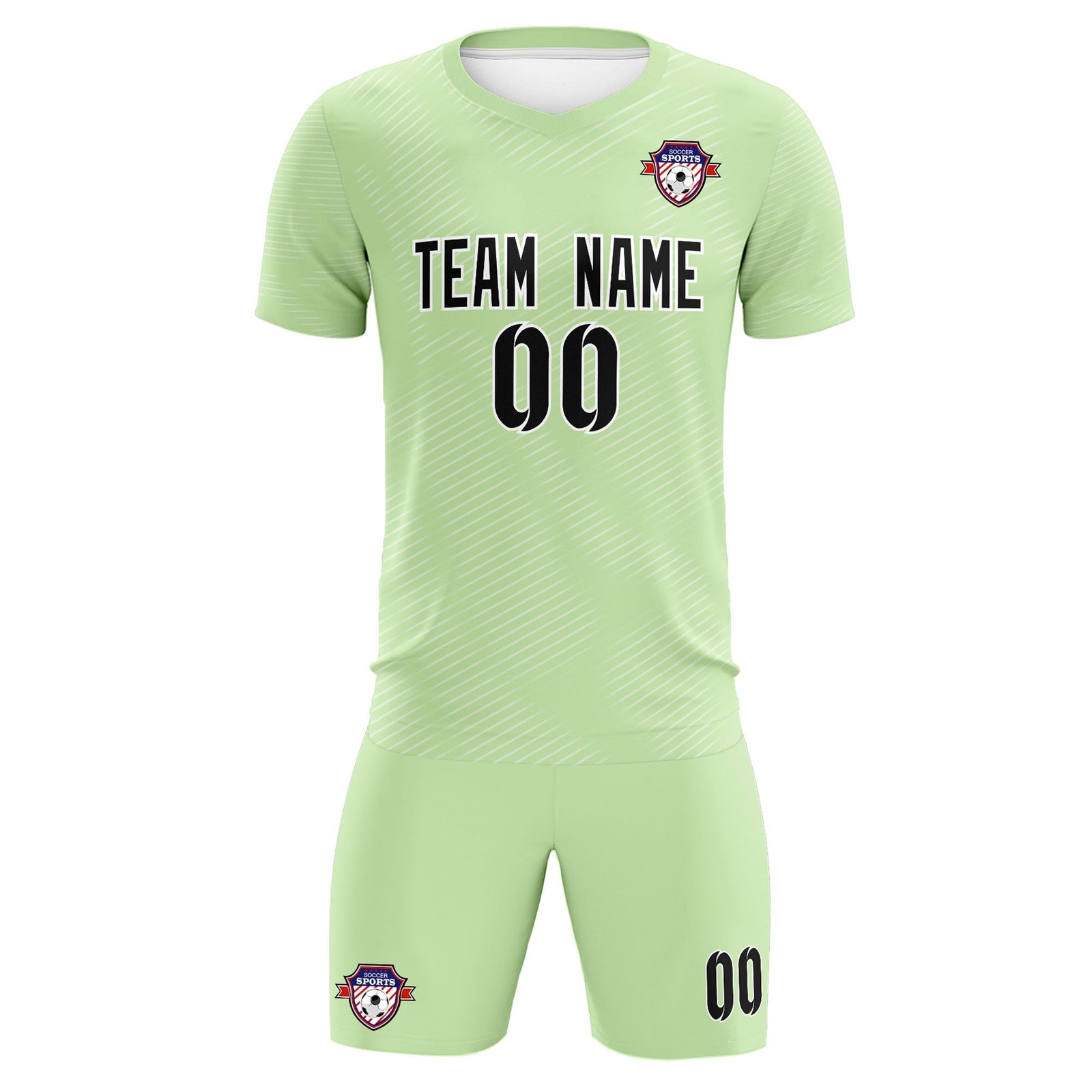 Custom Green White Training Uniform For Men Soccer Sets Jersey