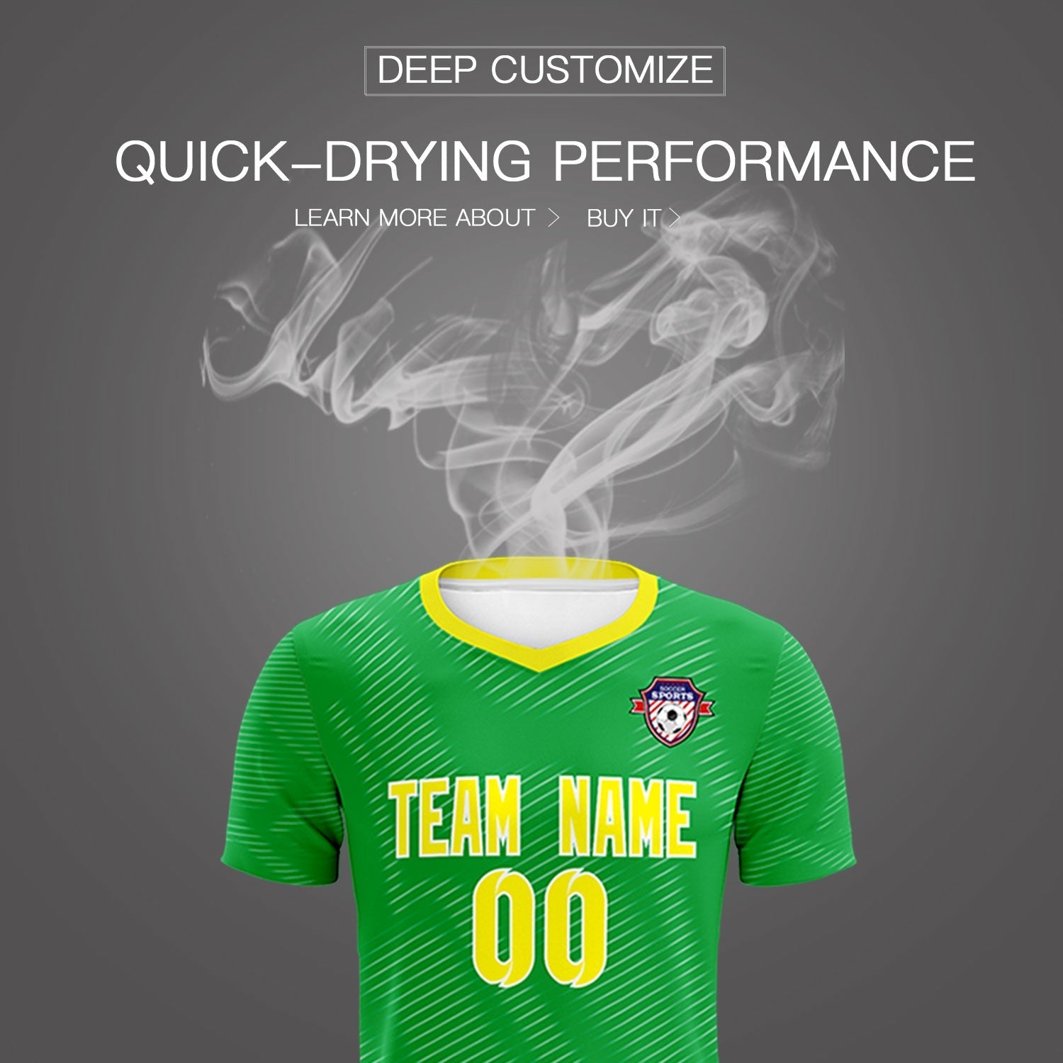 Custom Kelly Green Gold Training Uniform For Men Soccer Sets Jersey
