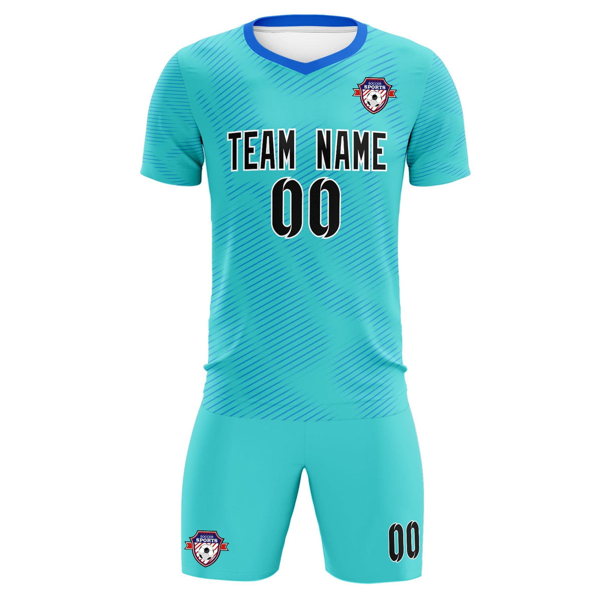 Custom Sky Blue Powder Blue Training Uniform For Men Soccer Sets Jersey