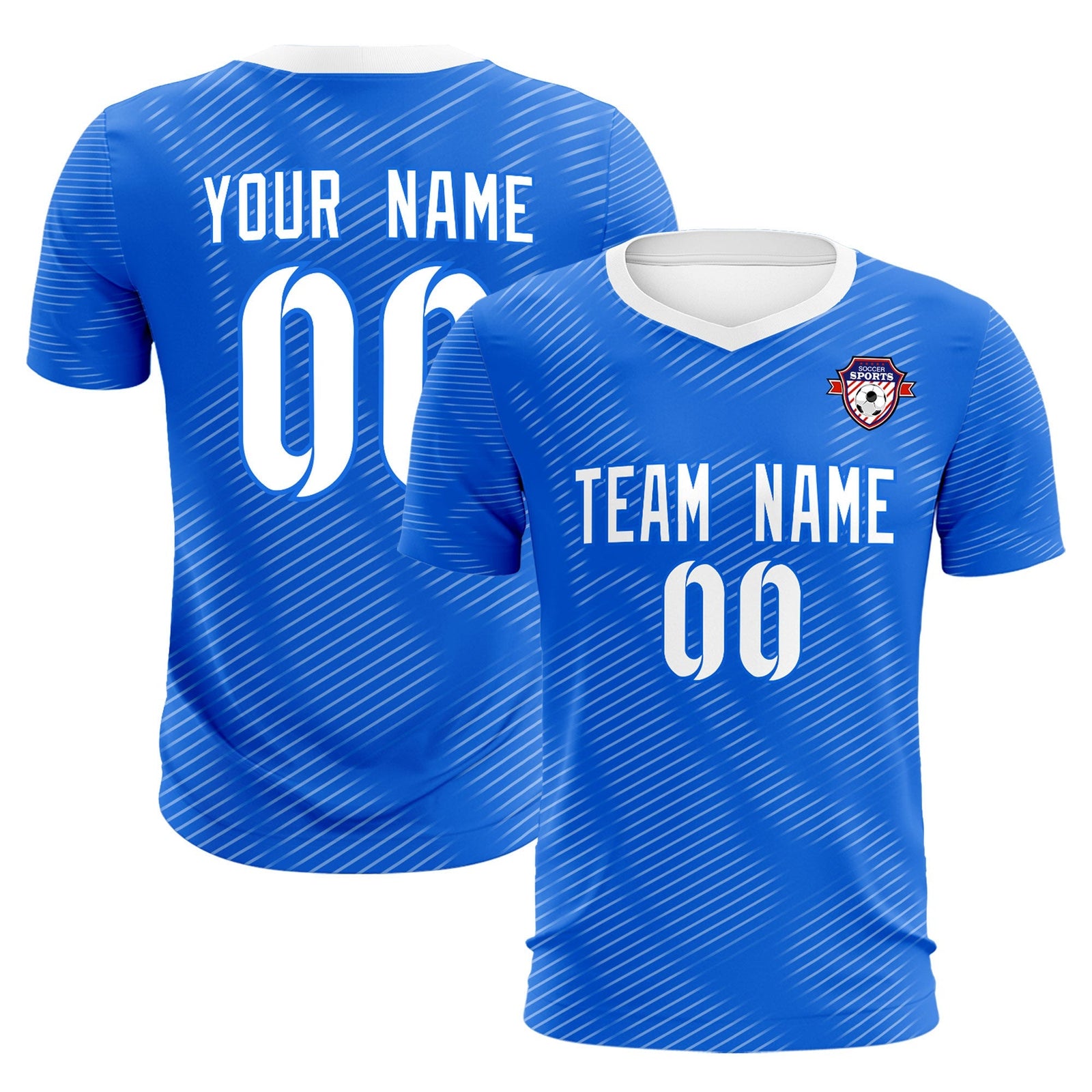 Custom Royal White Training Uniform For Men Soccer Sets Jersey