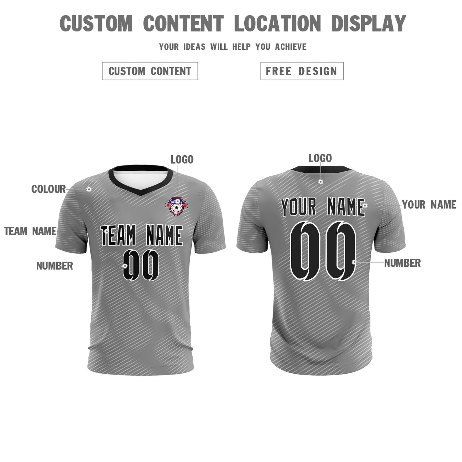 Custom Dark Gray White Training Uniform For Men Soccer Sets Jersey