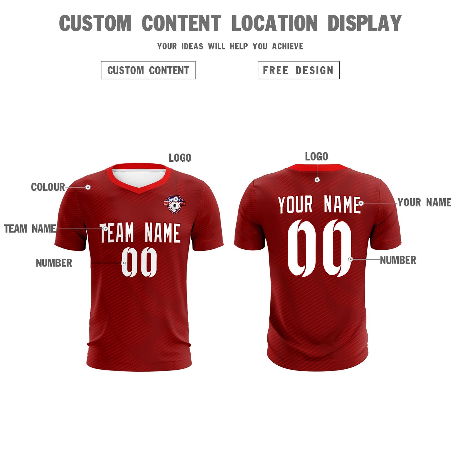 Custom Crimson Red Training Uniform For Men Soccer Sets Jersey