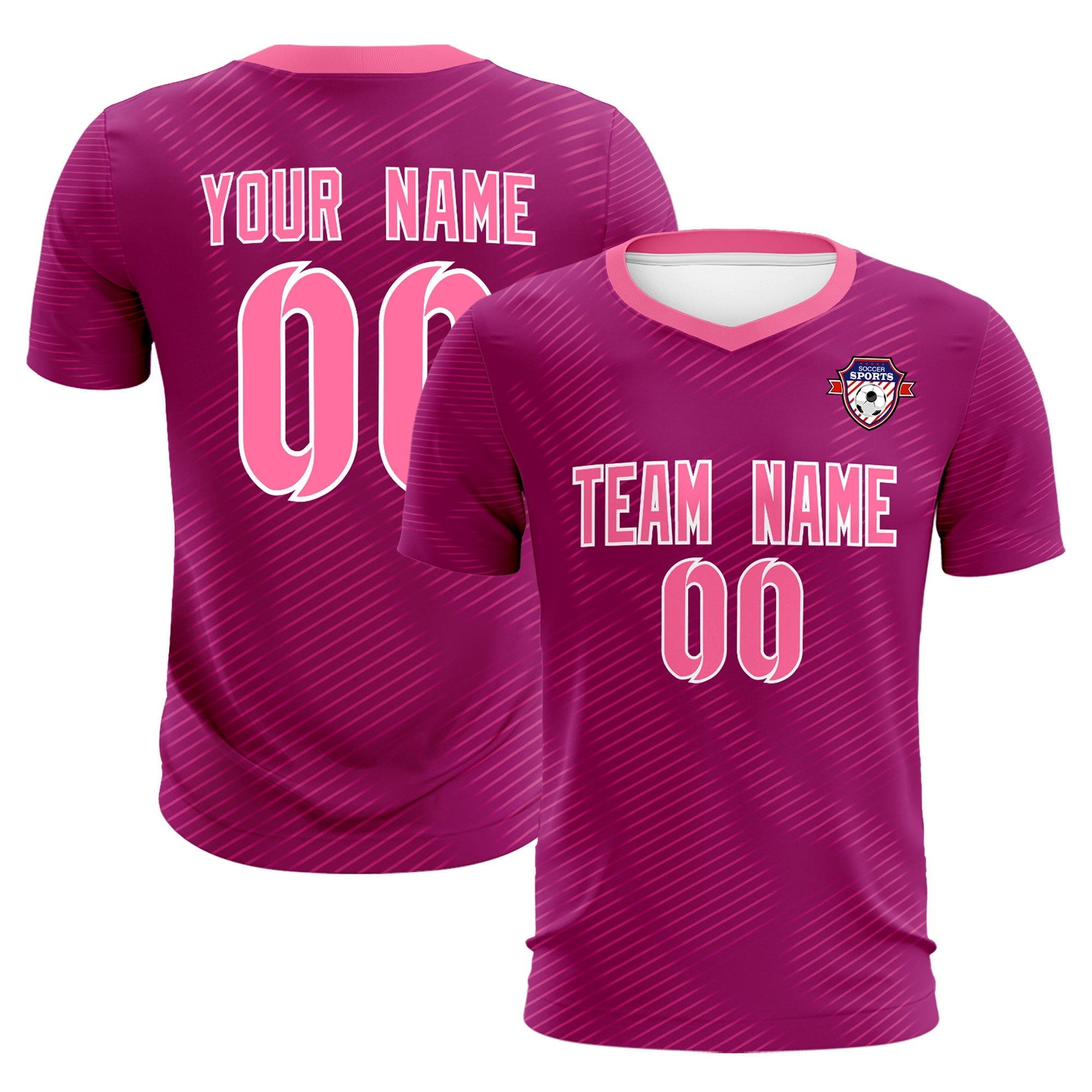 Custom Pink Soccer Jersey | Fully Customized, Free Design