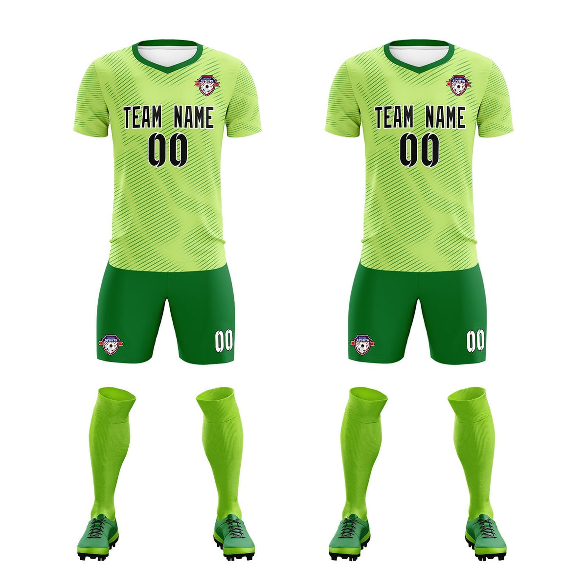 Custom Green Kelly Green Training Uniform For Men Soccer Sets Jersey