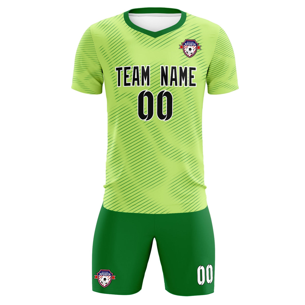 Custom Green Kelly Green Training Uniform For Men Soccer Sets Jersey