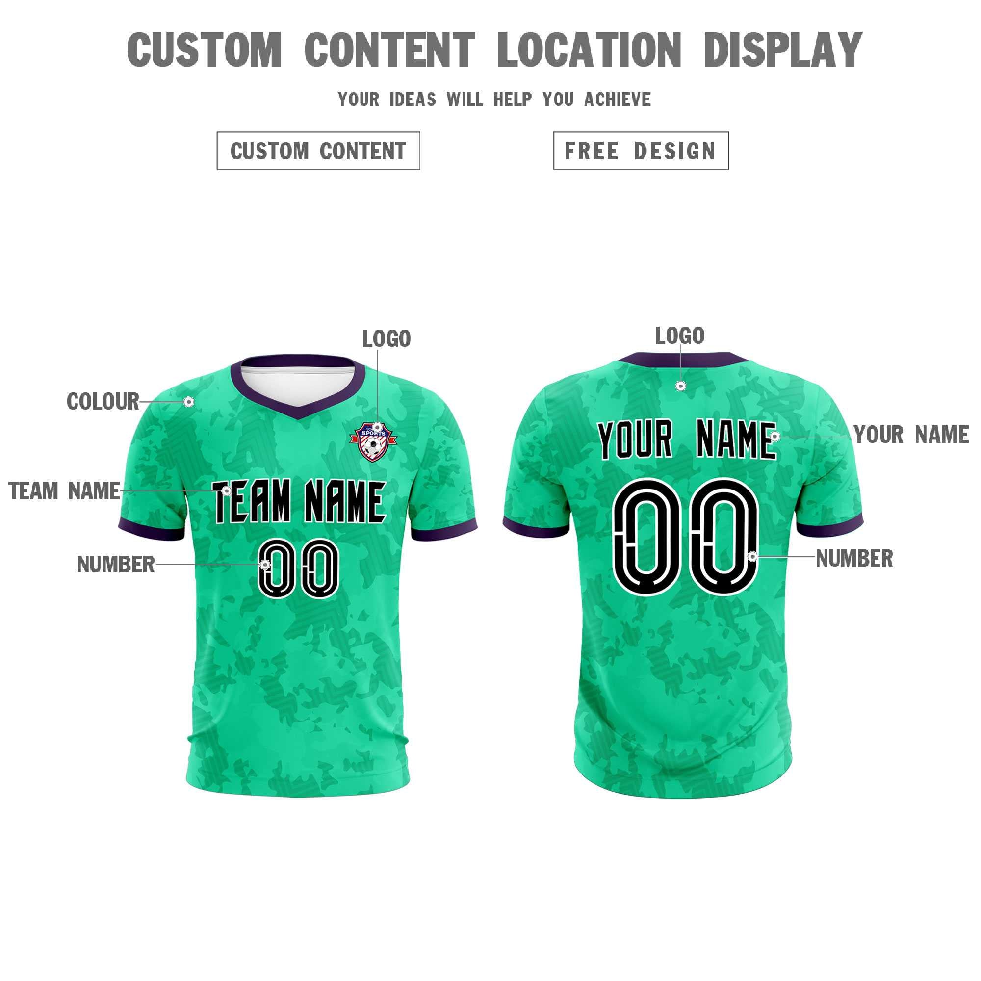 Custom Neon Green Camo sports Soccer Tops/Sets Jersey