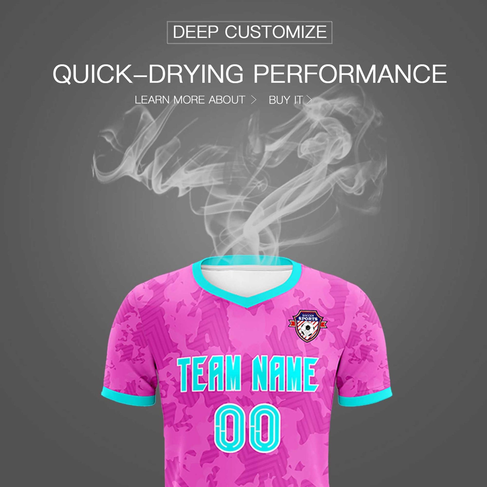 Custom Pink Camo sports Soccer Tops/Sets Jersey