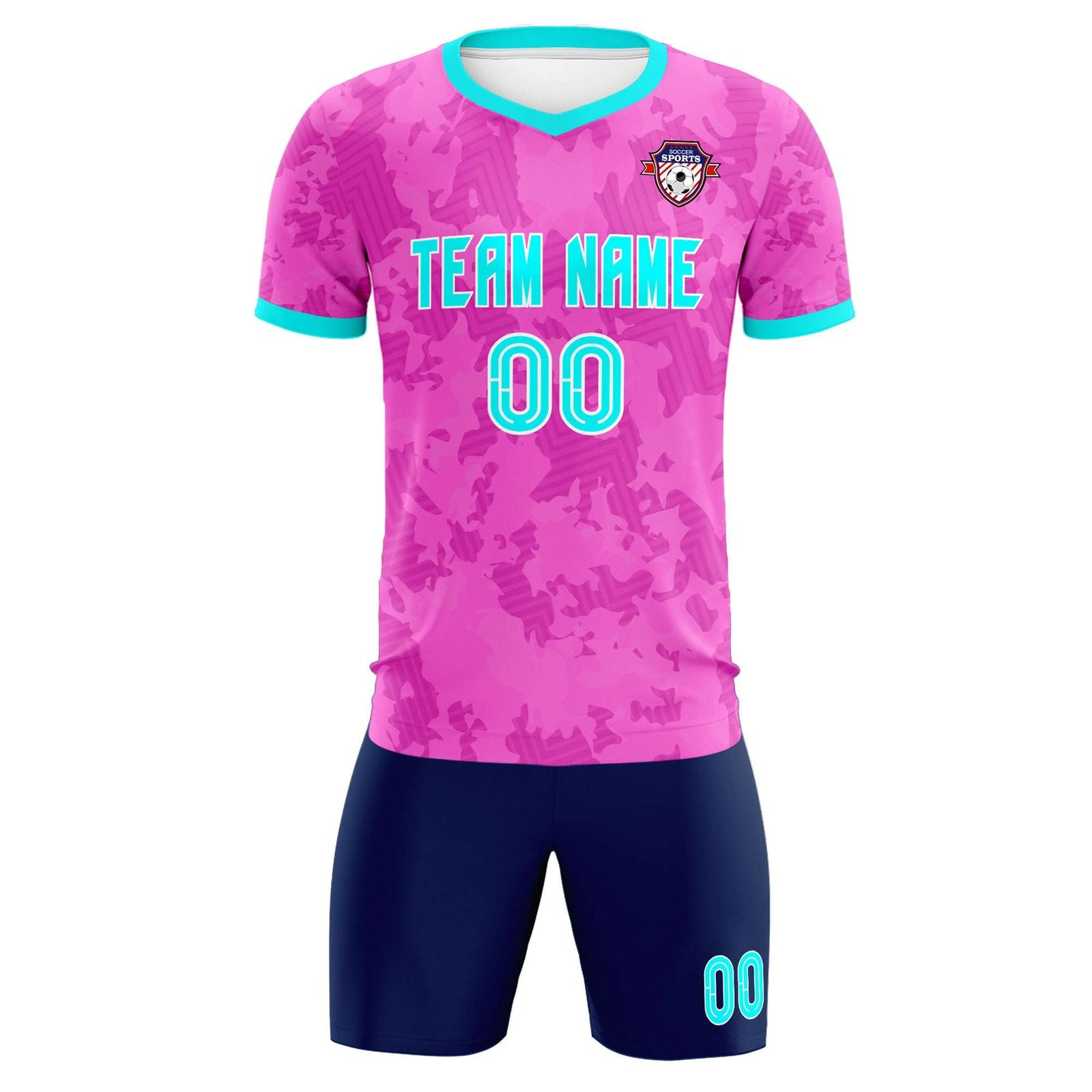 Custom Pink Camo sports Soccer Tops/Sets Jersey